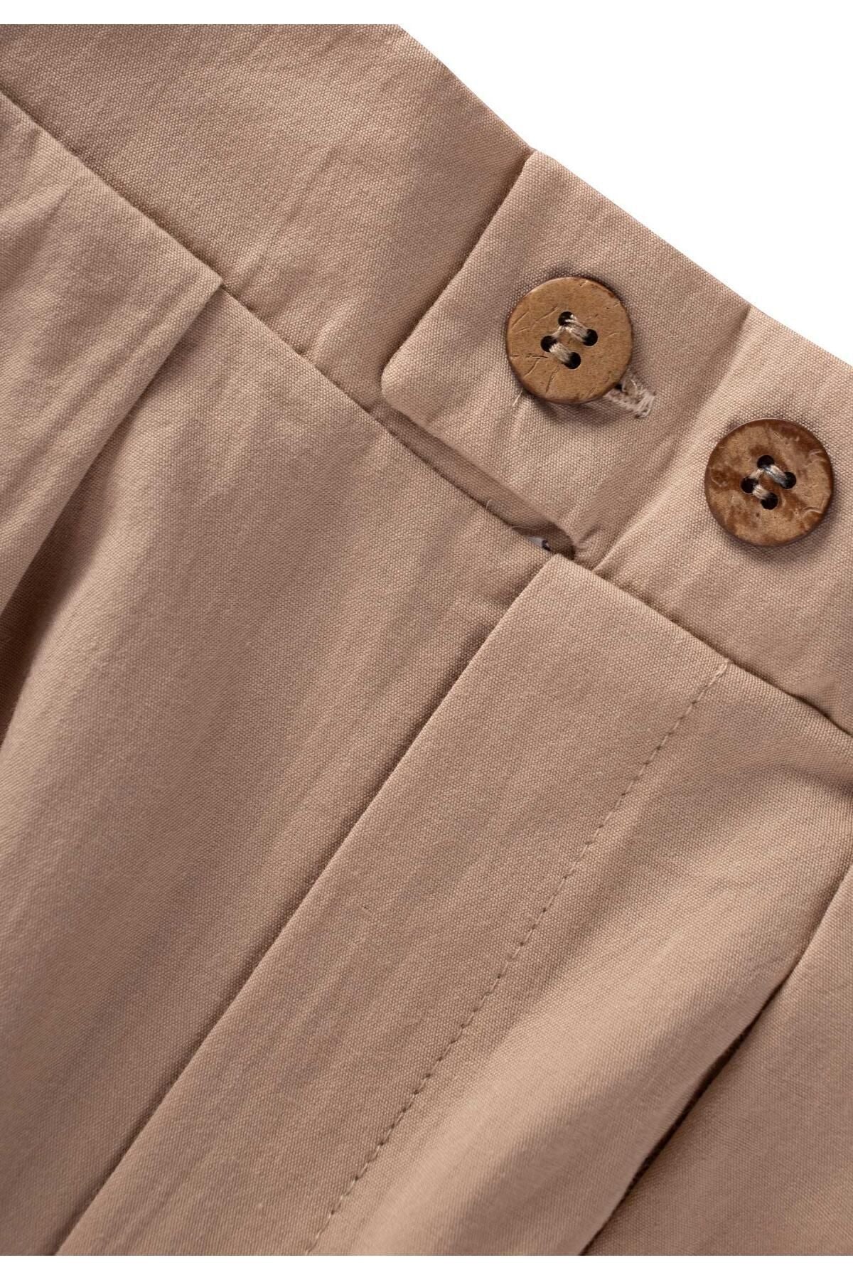 Pleated Boyfriend Pants 2-8 Years Beige