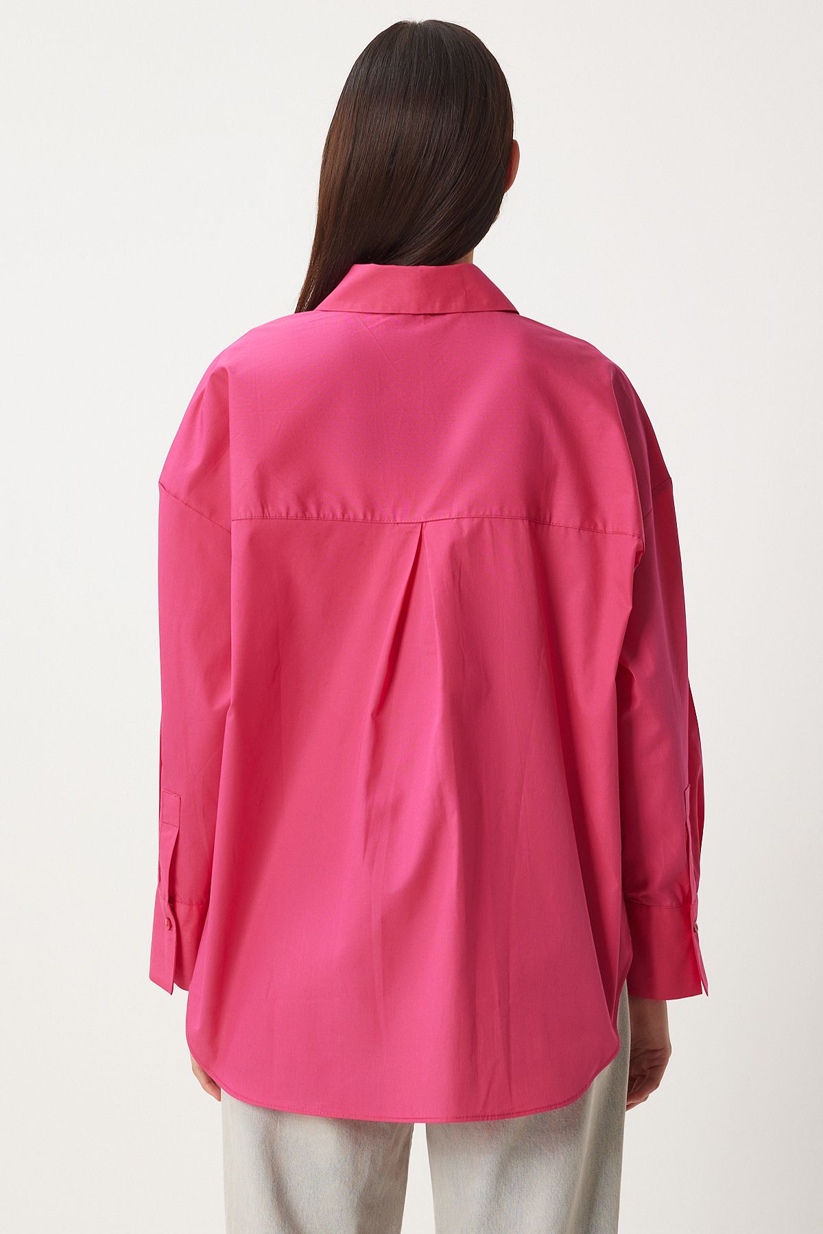 Woman Pink pocket poplin shirt HM00065