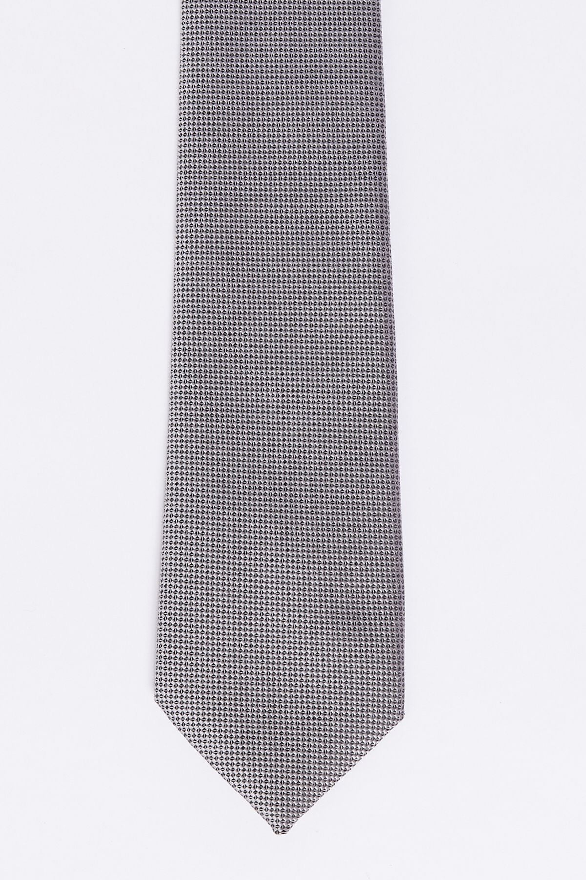 Men's gray pattern -free tie