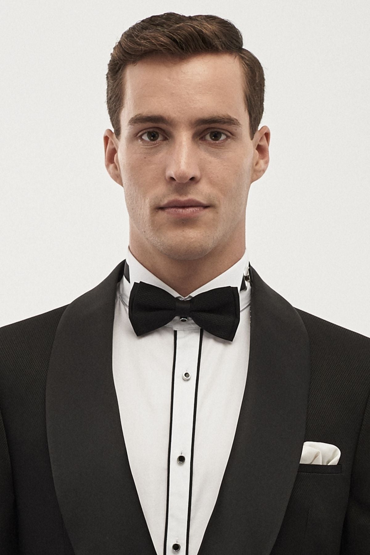 Men's Black Slim Fit Narrow Cut Patterned Patterned Tuxedo