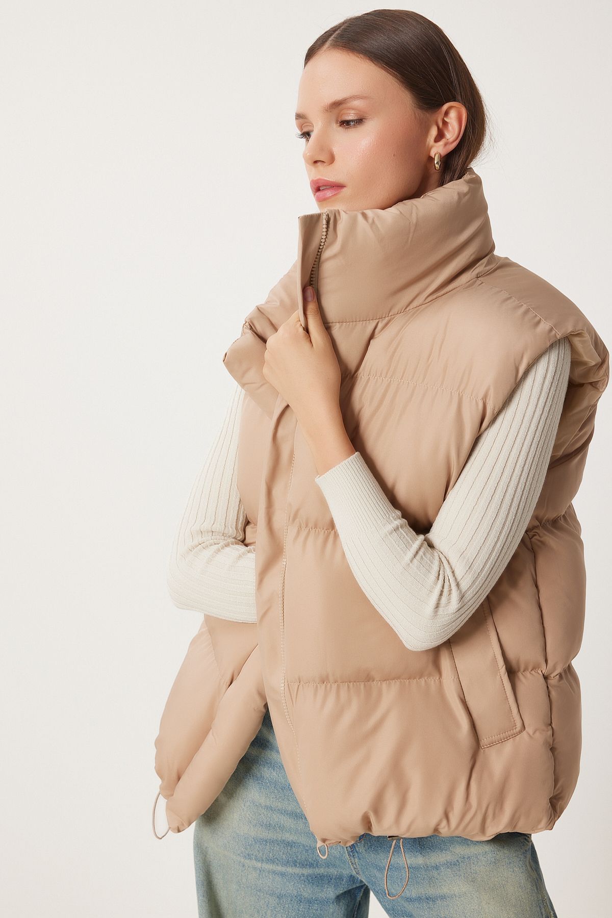 Female Biscuit Oversize Pocket Swelling Vest RV00010