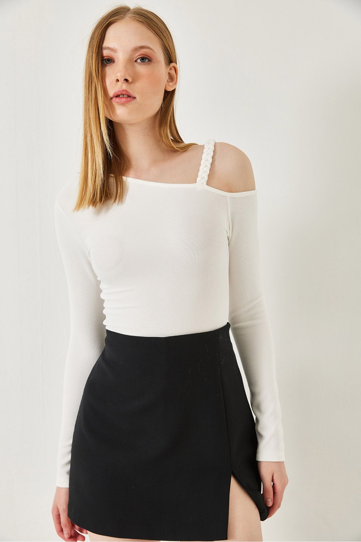 Female Shoulder Knitting Detailed Blouse 7216 60261281