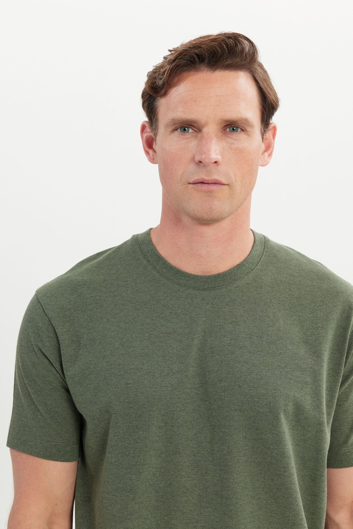 Men's Khaki Cotton Modern Fit Casual Cut Bicycle T -shirt