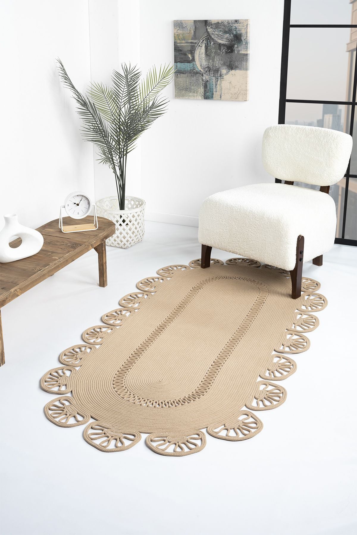 Naturel Round Wicker Hand Woven Carpet Carpet Rug Rug apartment 1