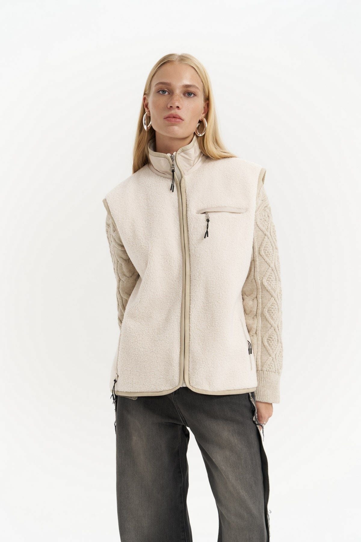 Alberg beige shabby Teddy Vest