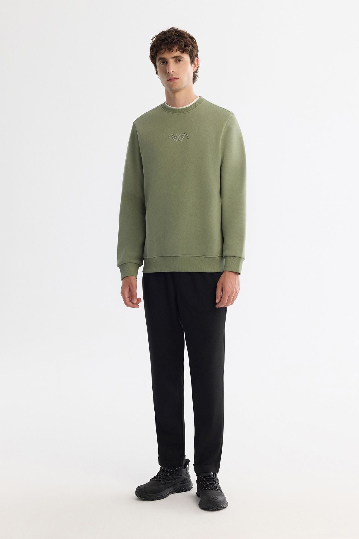 Men's Green Bicycle Collar Sweatshirt B001033