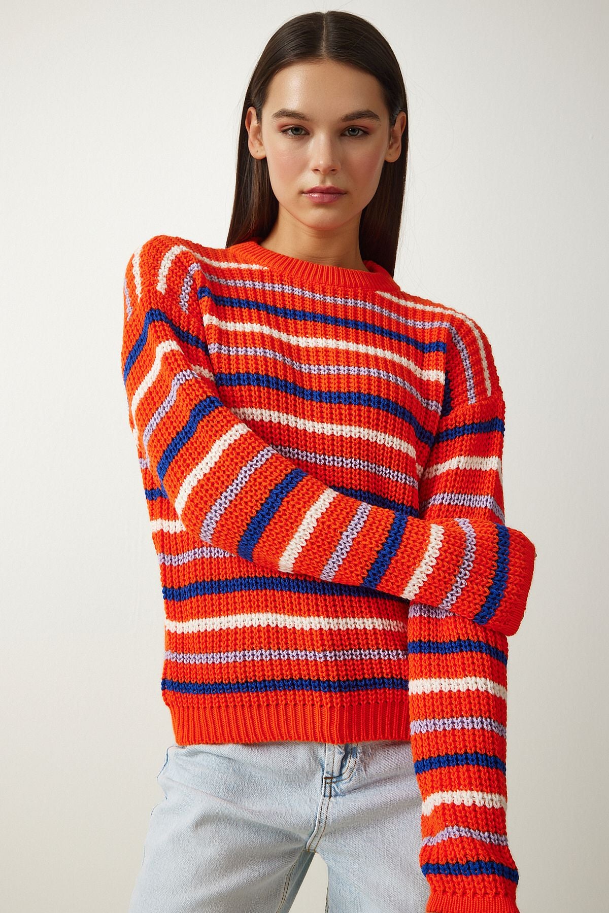 Woman Oranj striped knitwear sweater za00072