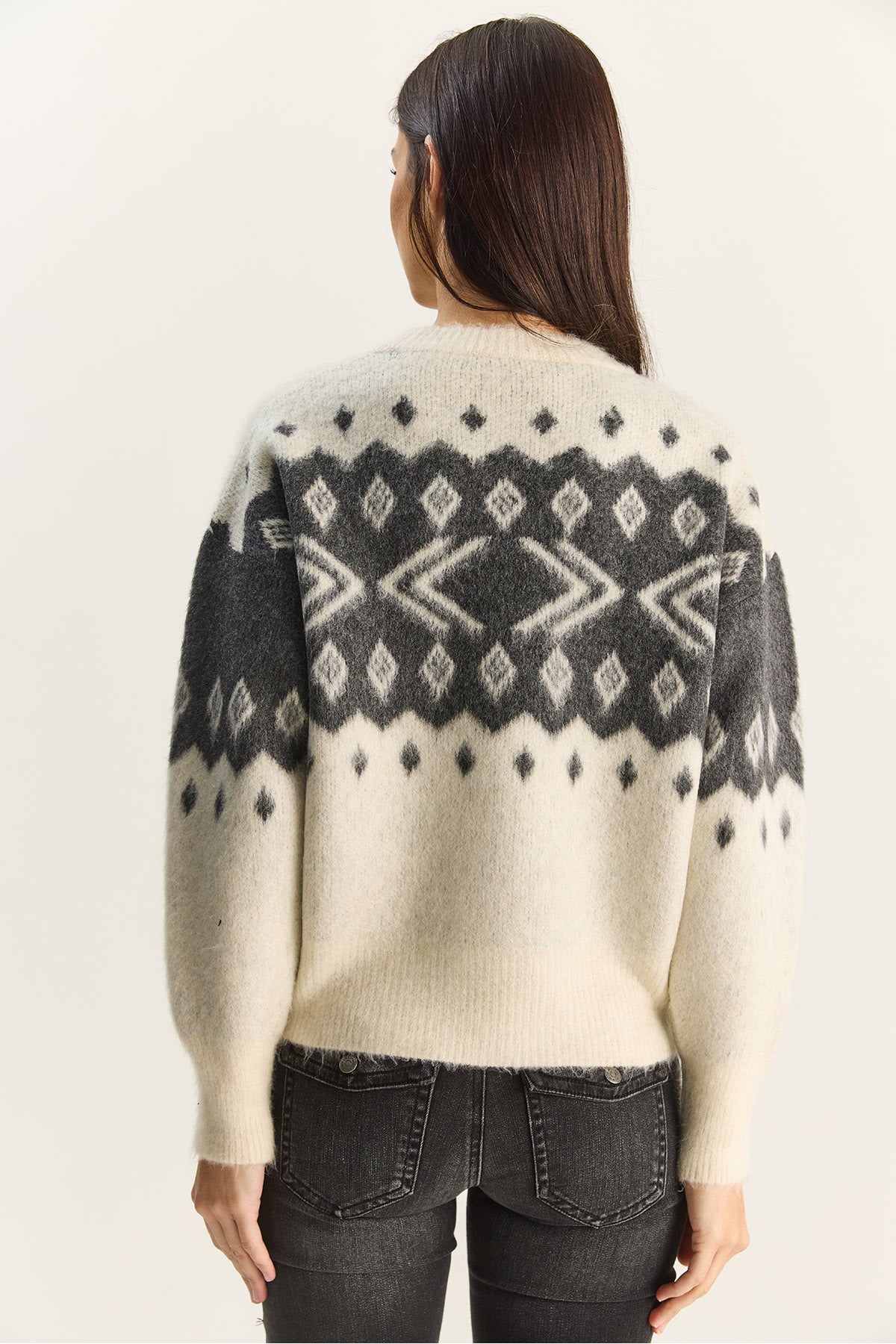 Women's Crew Neck Patterned Rose Gold Knitwear Sweater 20251117