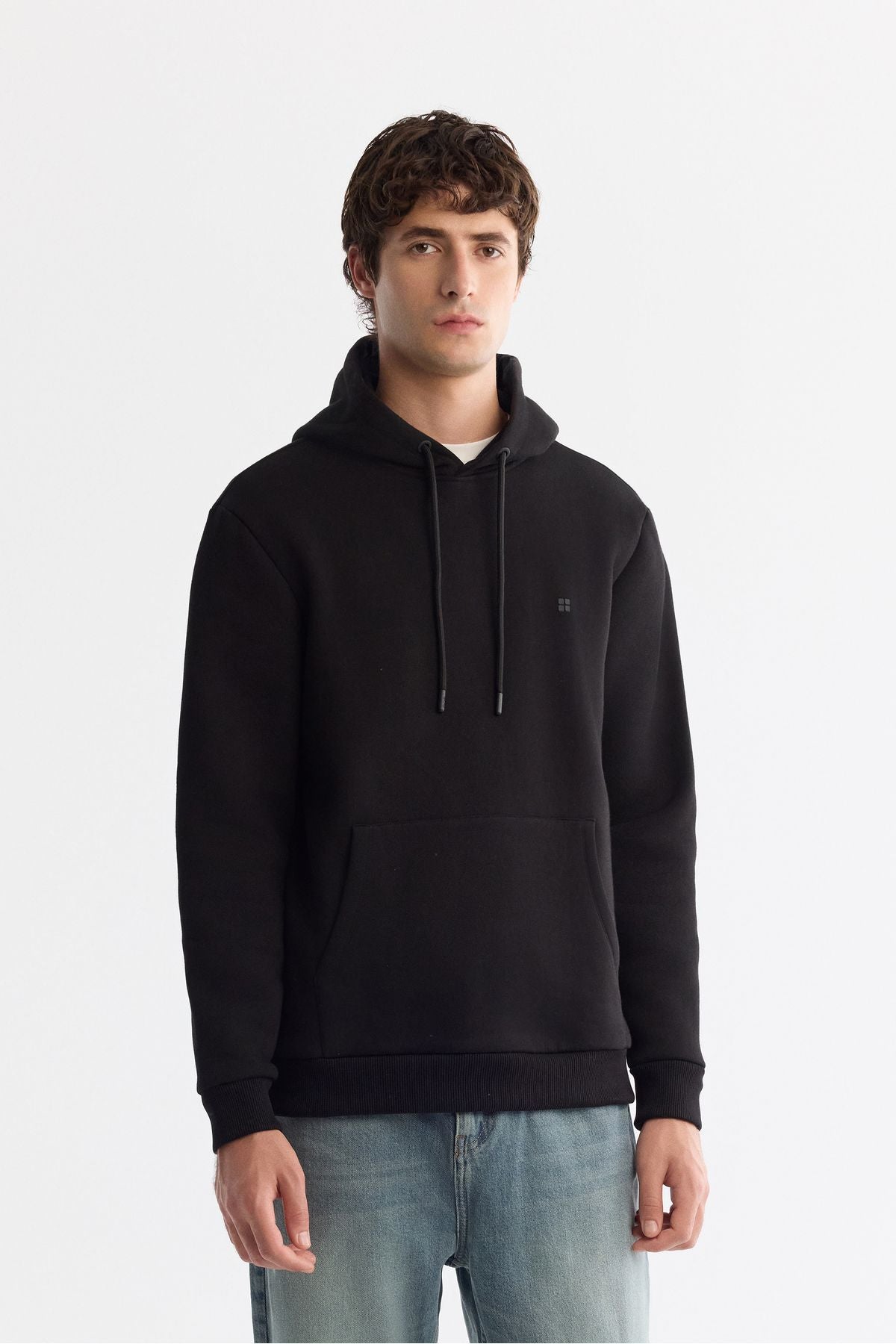 Men's black hooded collar 3 -IPr Sweatshirt B001103