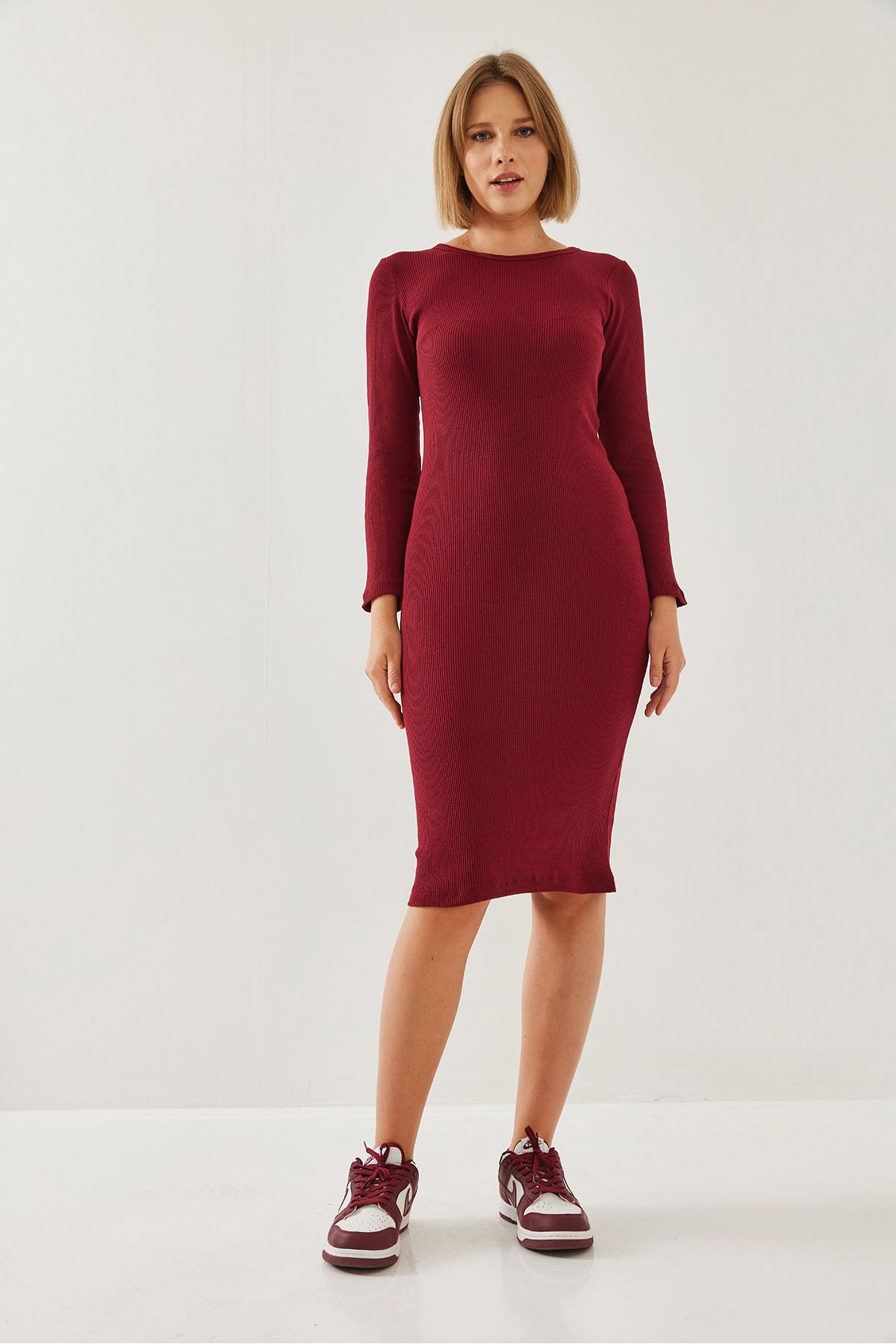 Female Bicycle Collar Long Sleeve Dress 2100 60351041