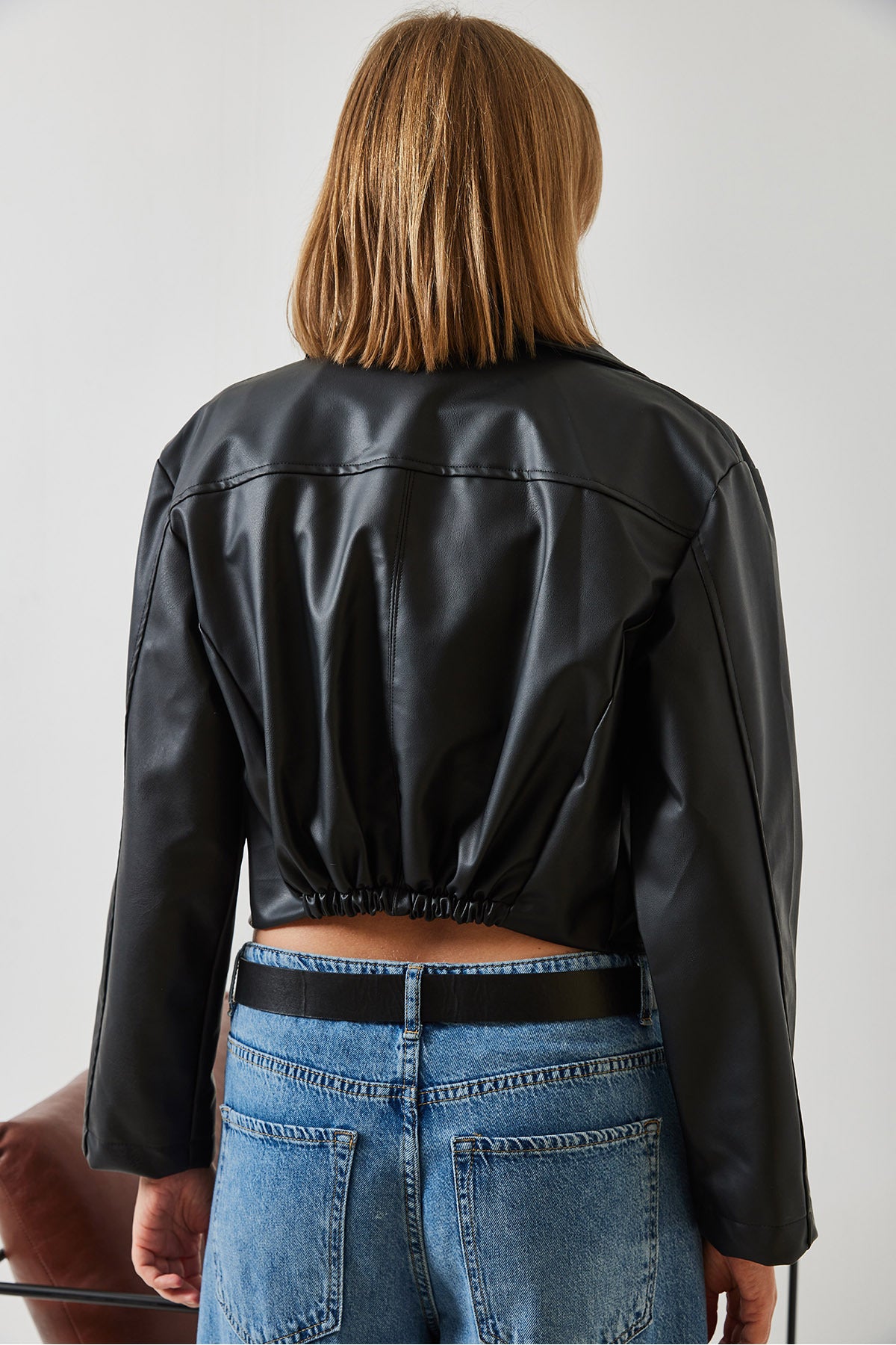 Women's Asymmetric Zipper Detail Leather Jacket 2486 60351271