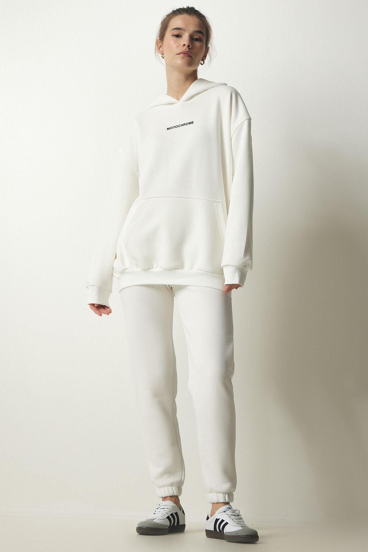 Female Ecru Shardon Knitting Tracksuit Set NJ00134