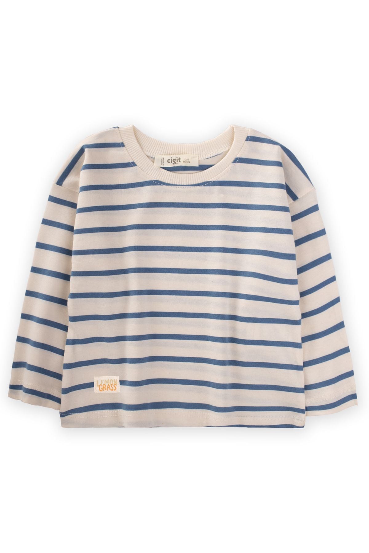 Striped seasonal t-shift 1-10 age indigo blue