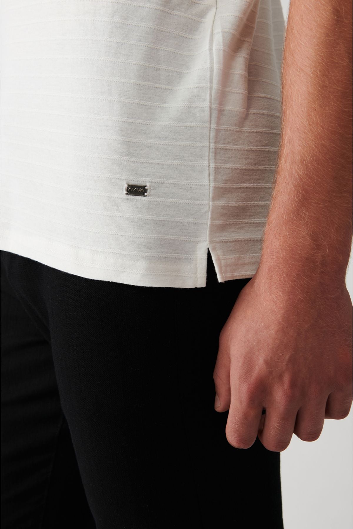 Men's White 100 %Cotton Polo Yaka T-shirt A31y1128