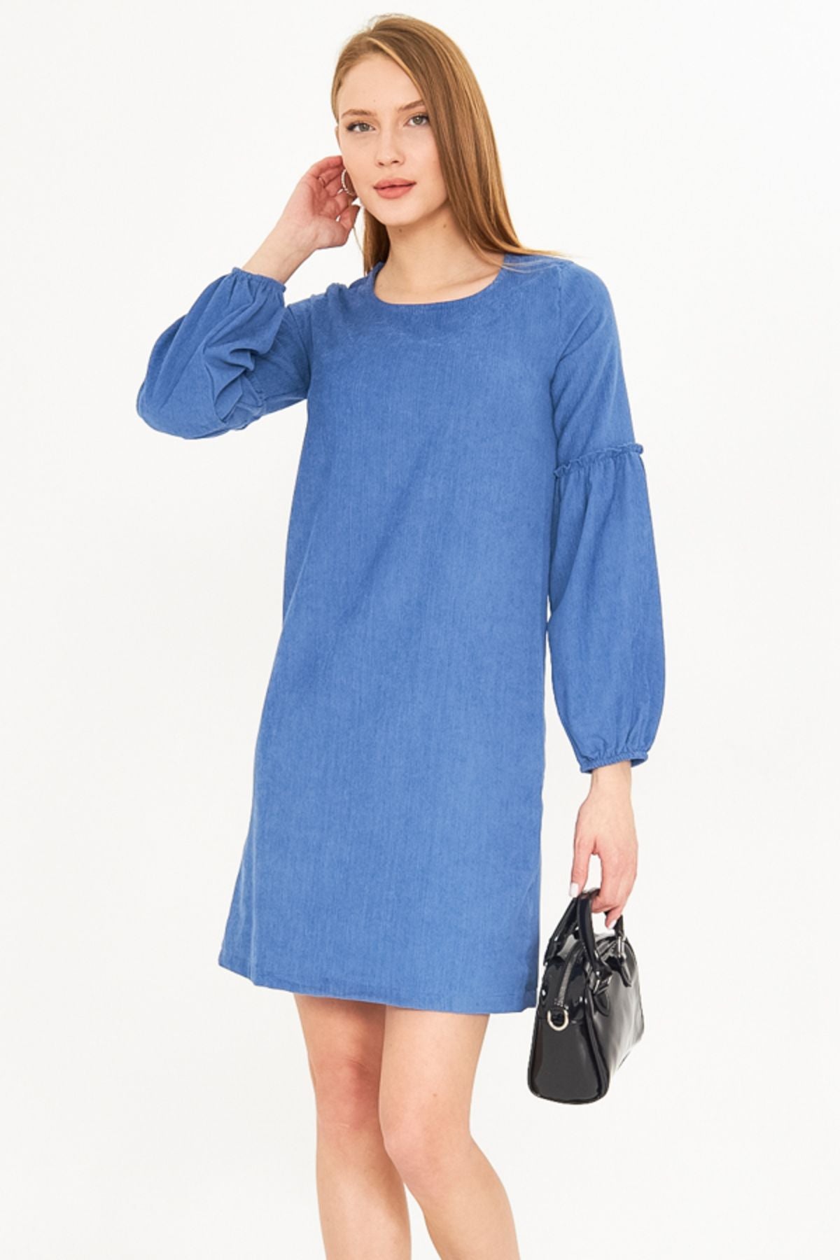 WOMEN'S INDIGO BLANT BALLOON VADIA DRESS ARM-20K001107