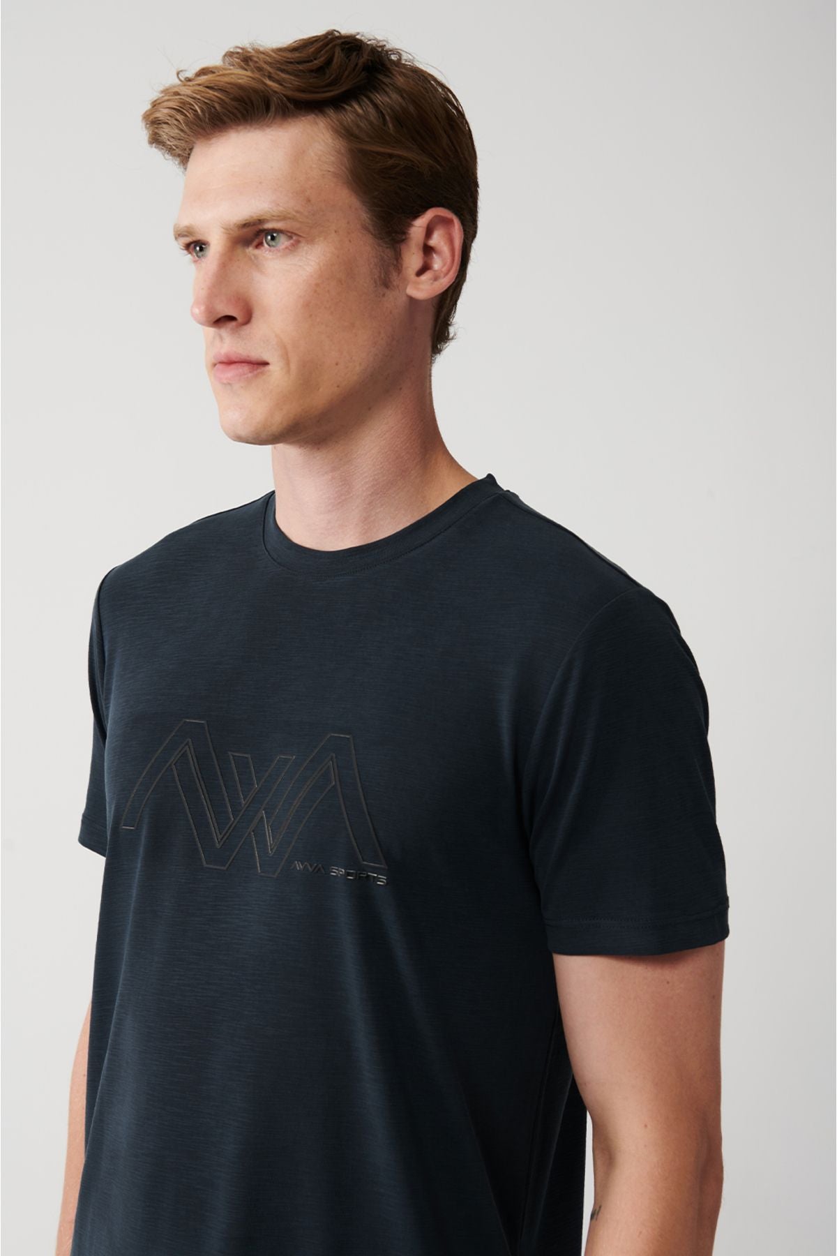 Men's anthracit Soft Touch Bicycle Collar Printed T-Shirt A31y1196