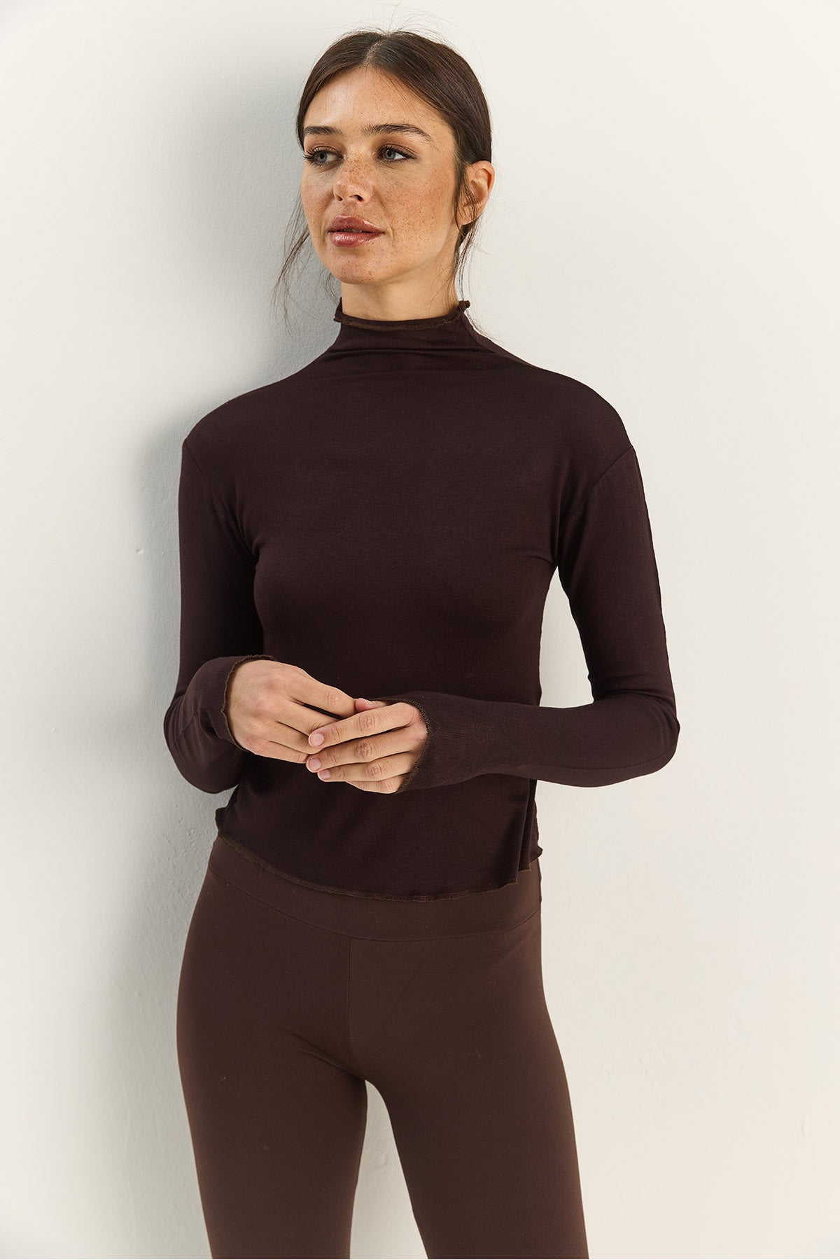 Women's Transparent High Collar Flexible Regular Length Knitted Blouse 6090 60283890