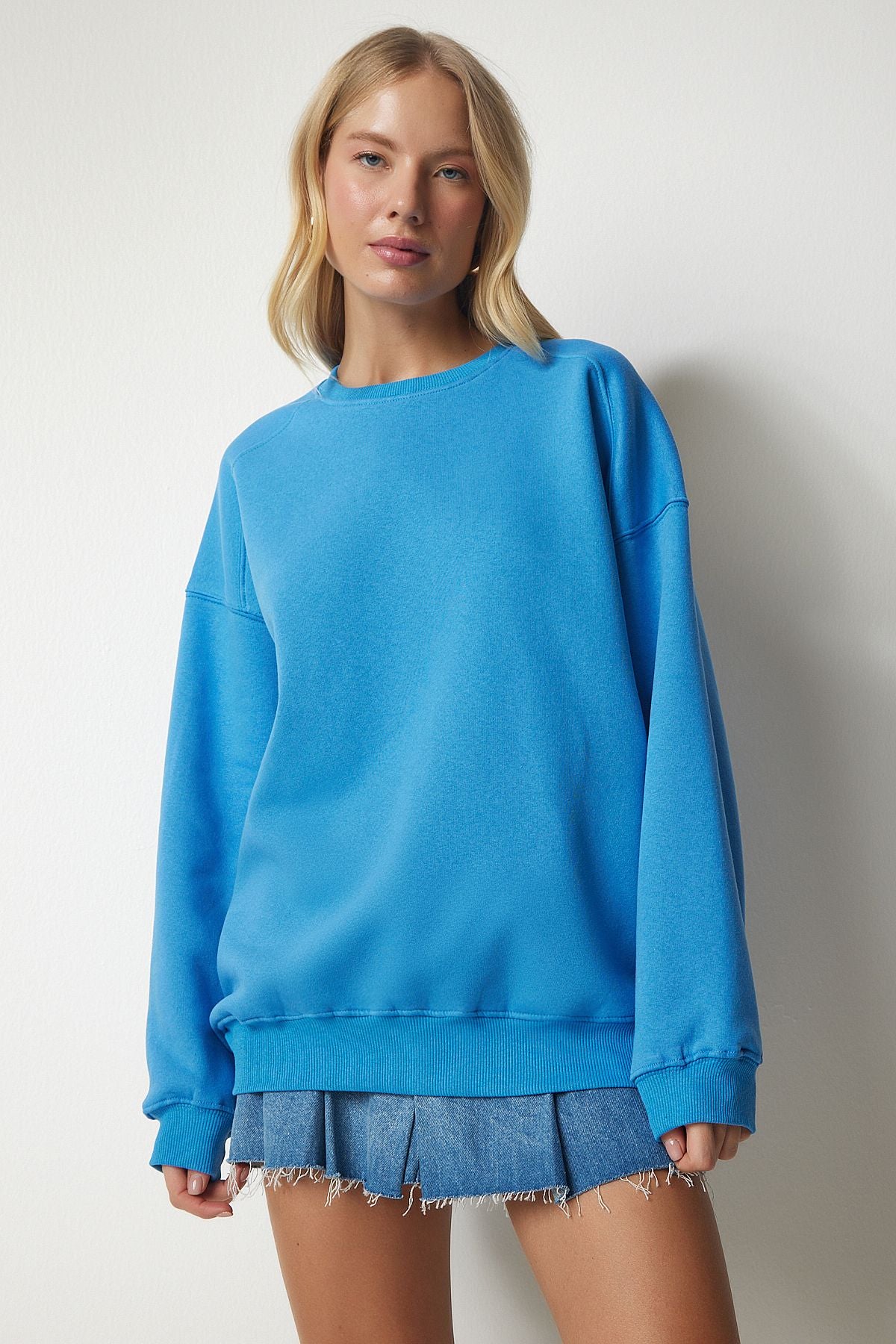 Woman Sky Blue Blue Sweatshirt Mc00232