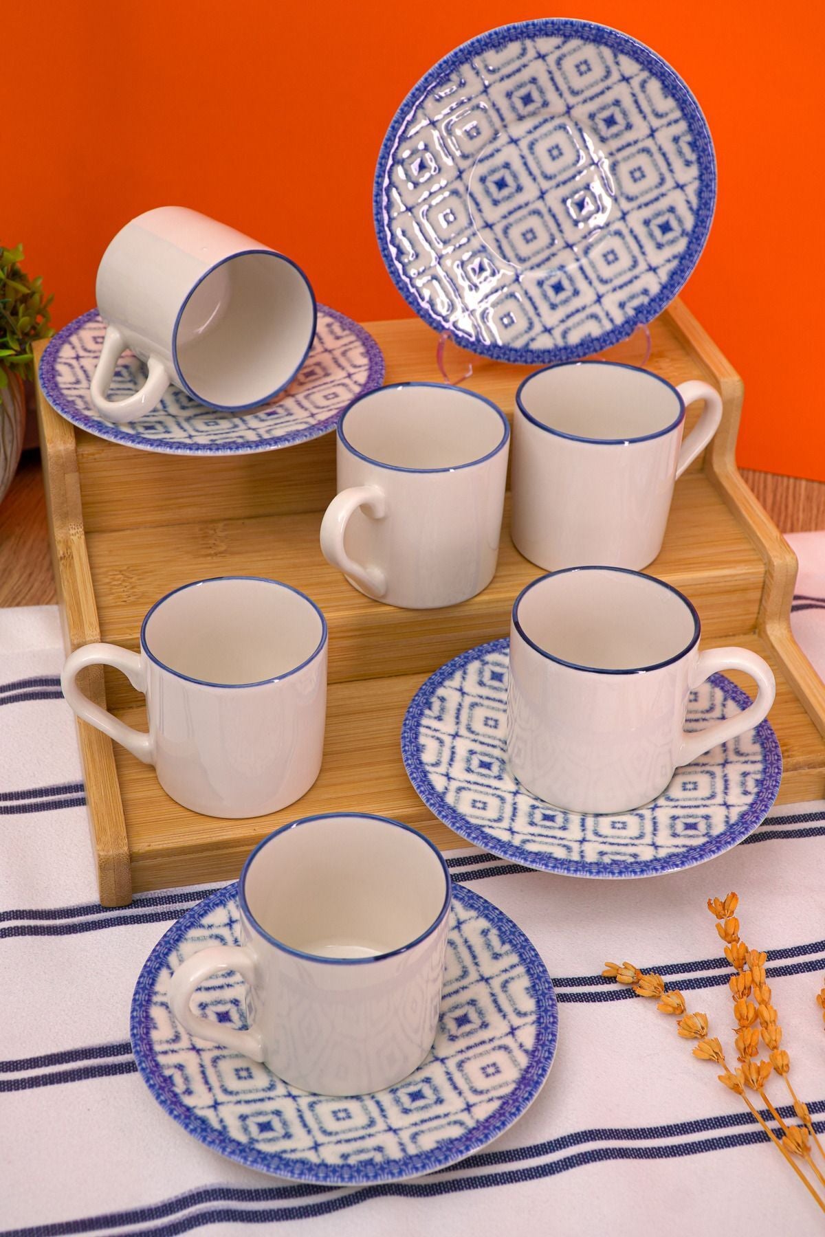 Meyra 12 Piece Porcelain Coffee Cup Set for 6 people