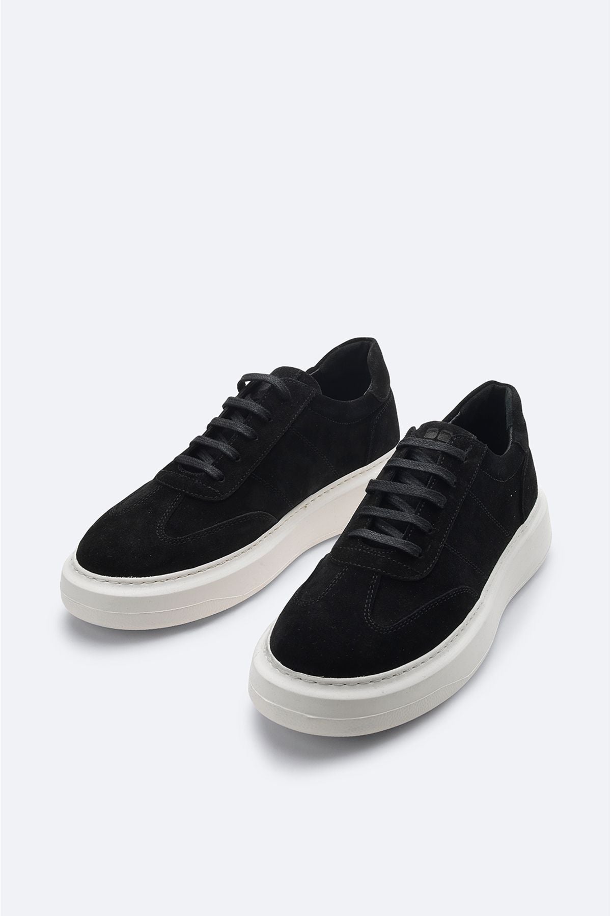 Men's black 100 %suede leather flexible floor casual shoes B008002