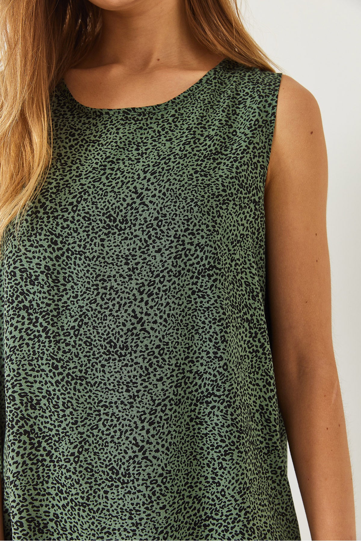 Women's Thick Strap Patterned Short Viscose Dress 60261473