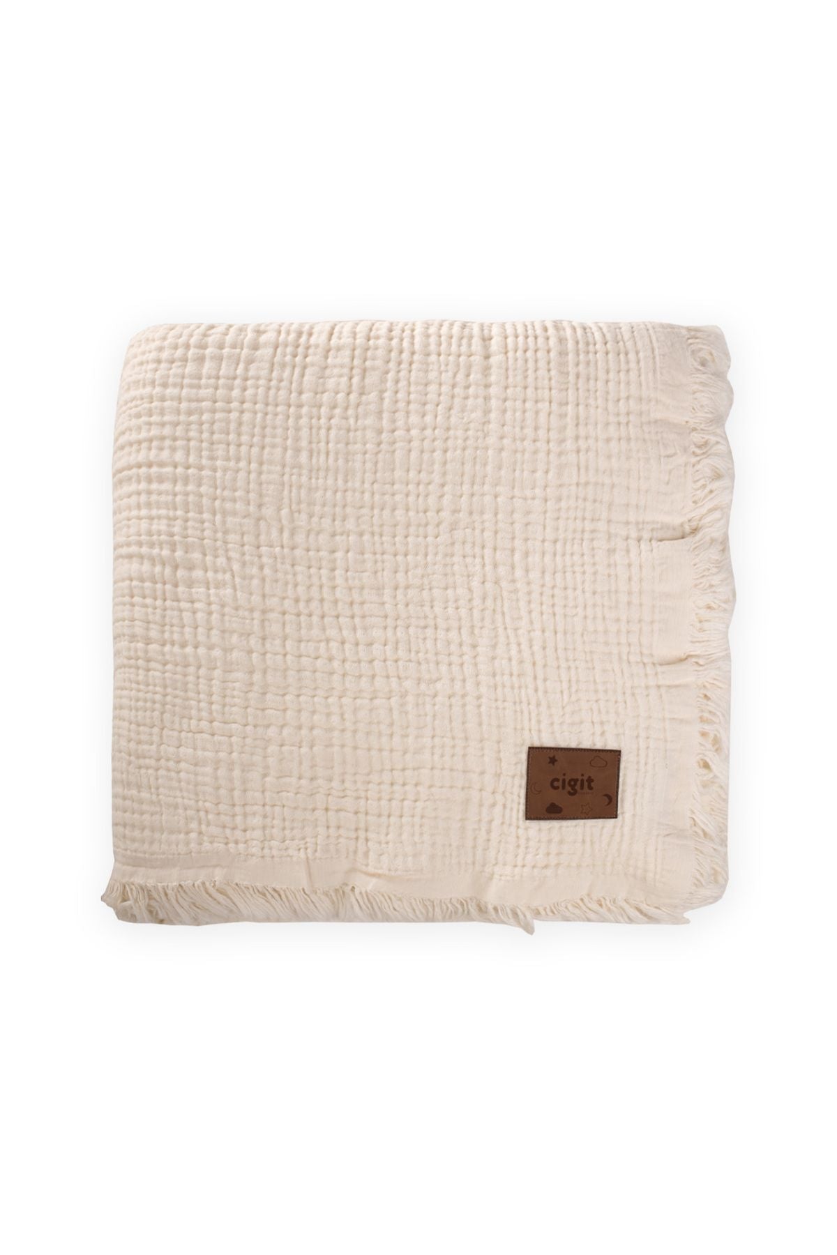 Muslin four -fold bedspread 200x220 cm Naturel