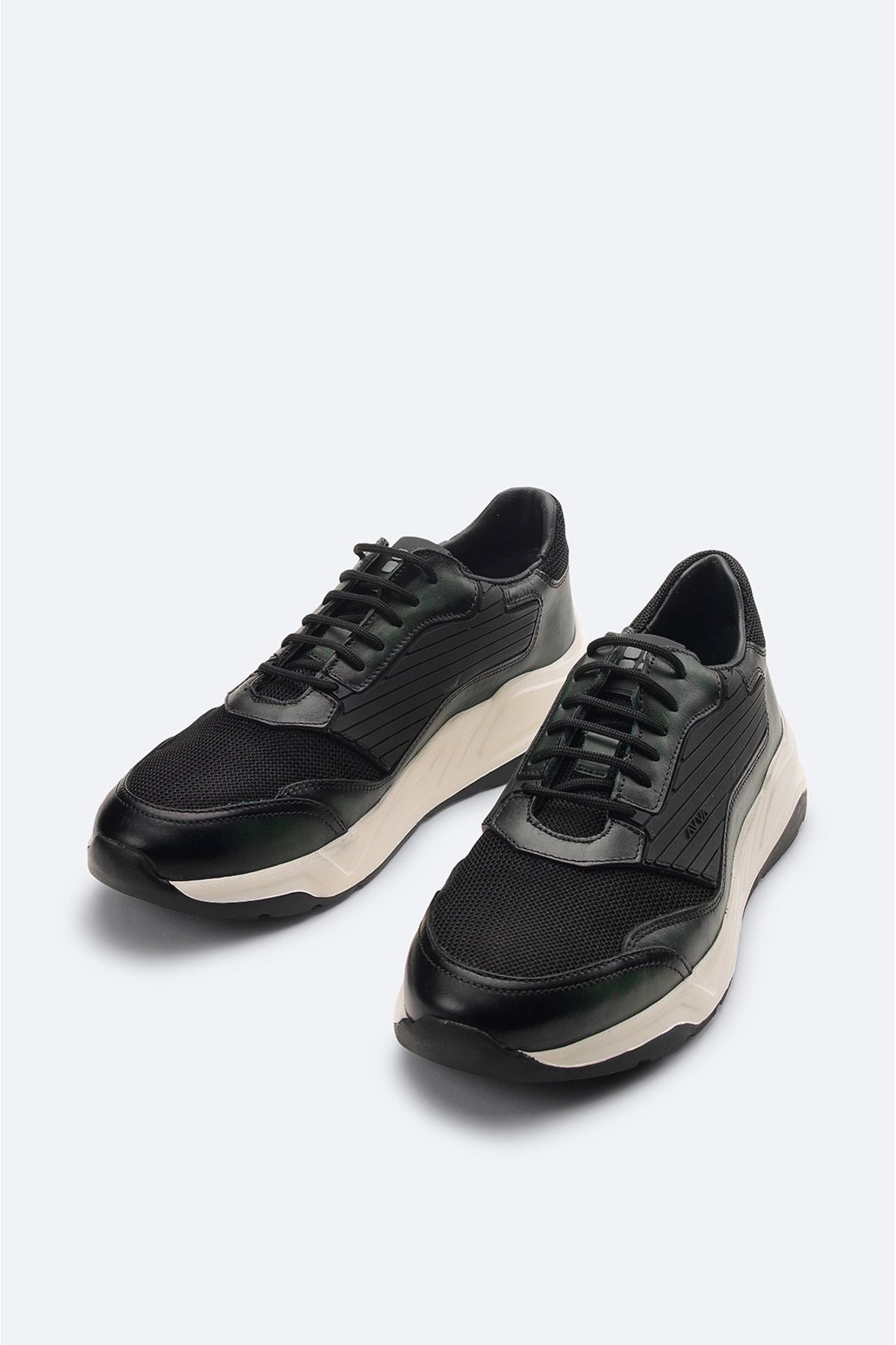 Men's Khaki Leather Detail Flexible Base Casual Shoes A32Y8018