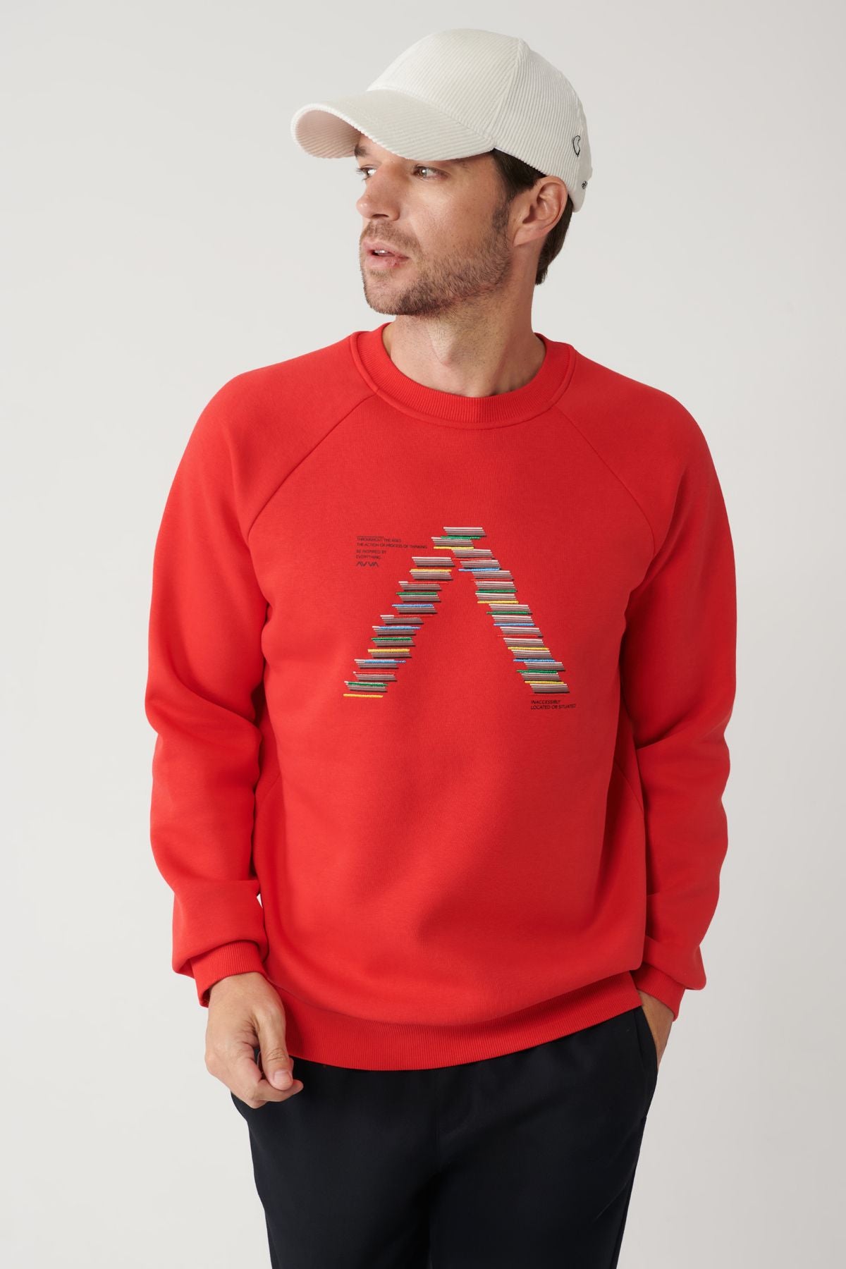 Men's Red Bicycle Collar 3 IP SWEATSHIRT A32Y1293