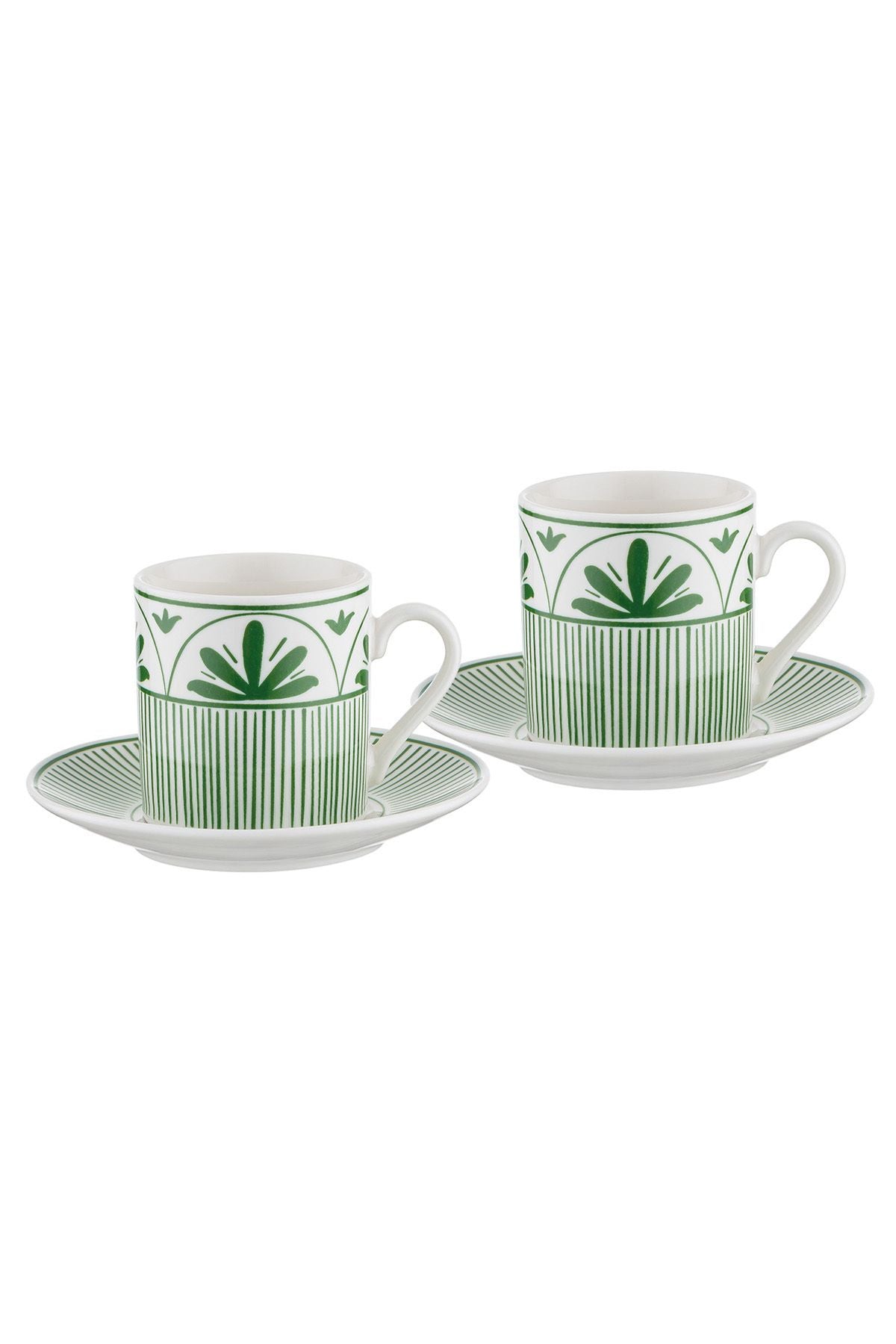 Sara New Bone 2 Person Coffee Cup Set 90 ml Green