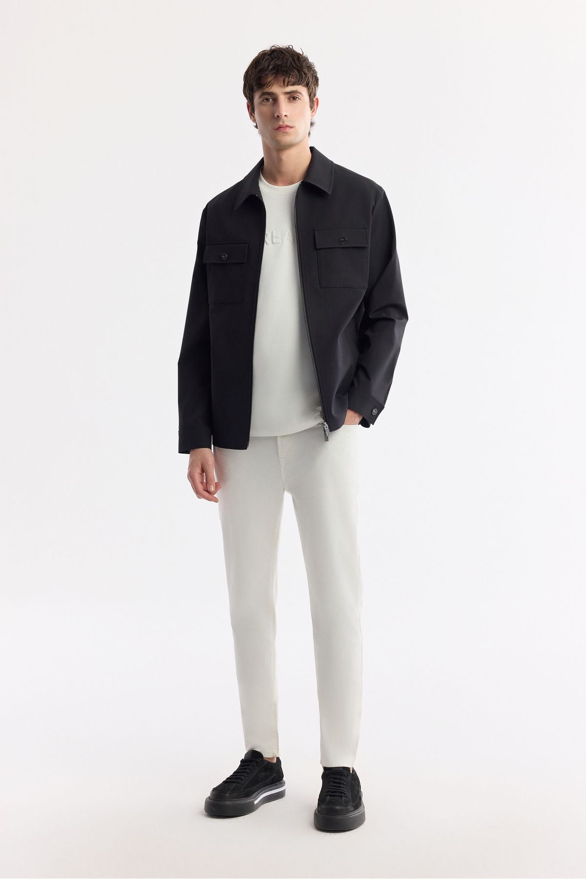 Men's black mono collar lid technical fabric Mont A51y6051