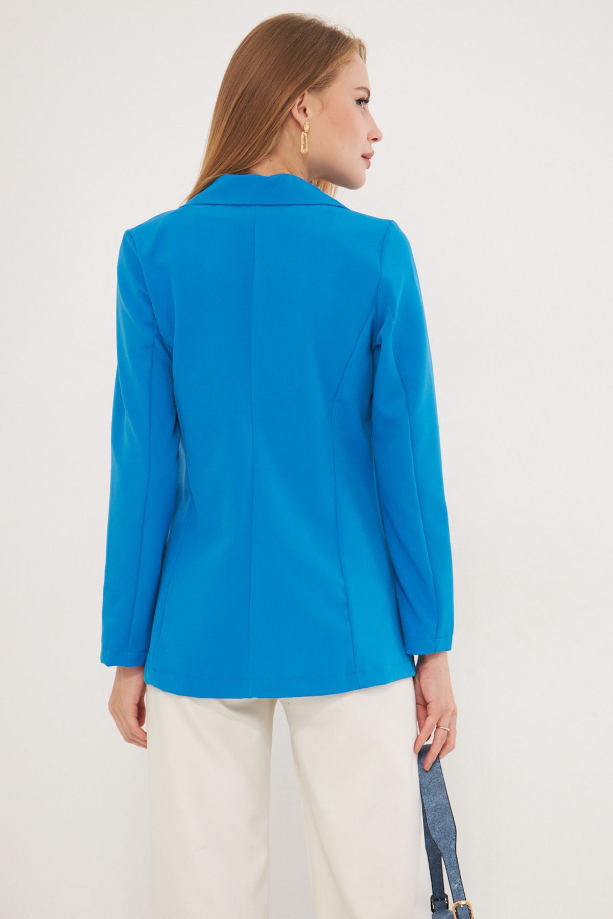 Women's Blue Buttoned Jacket ARM-20K001151