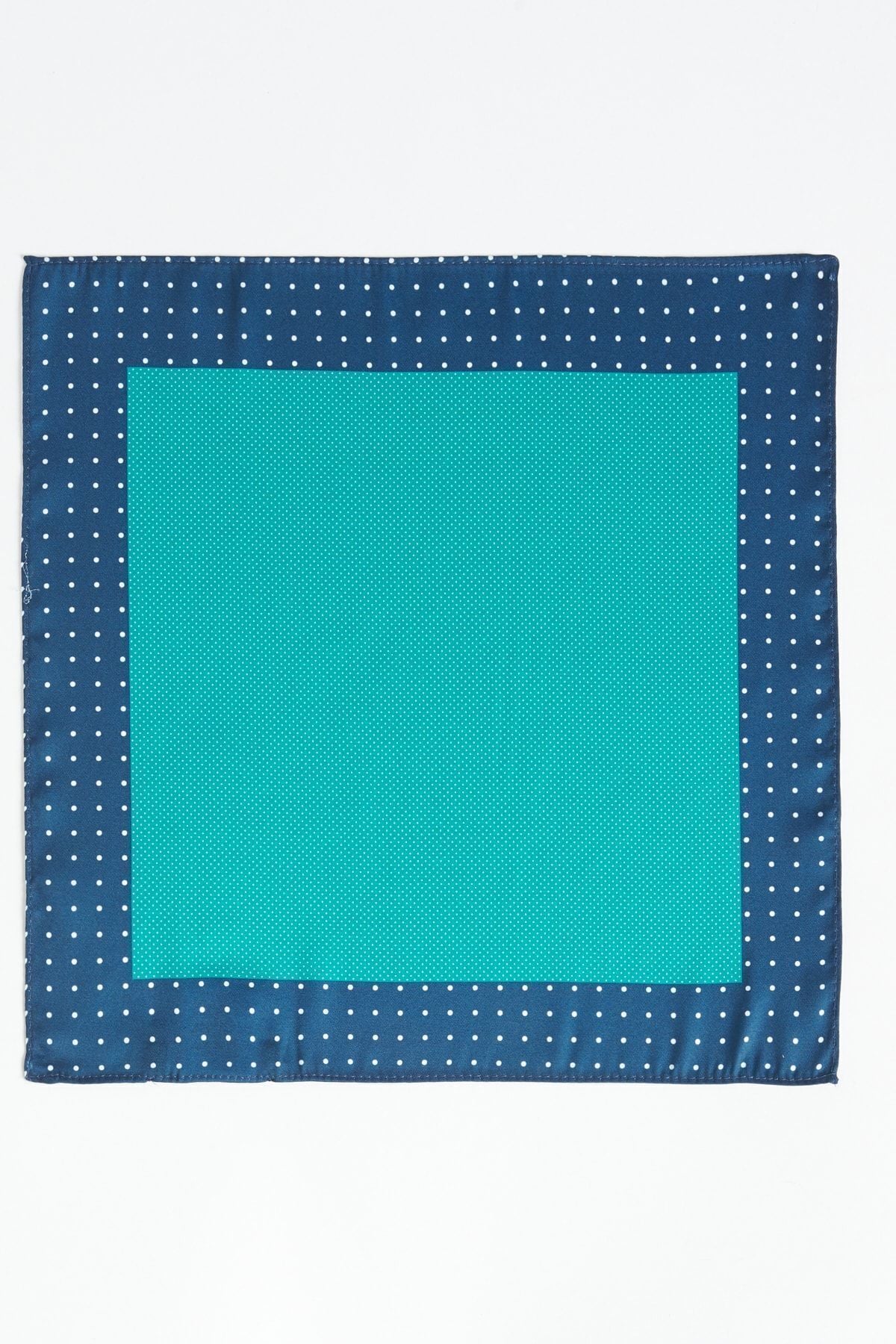 Men's green-blue patterned handkerchief