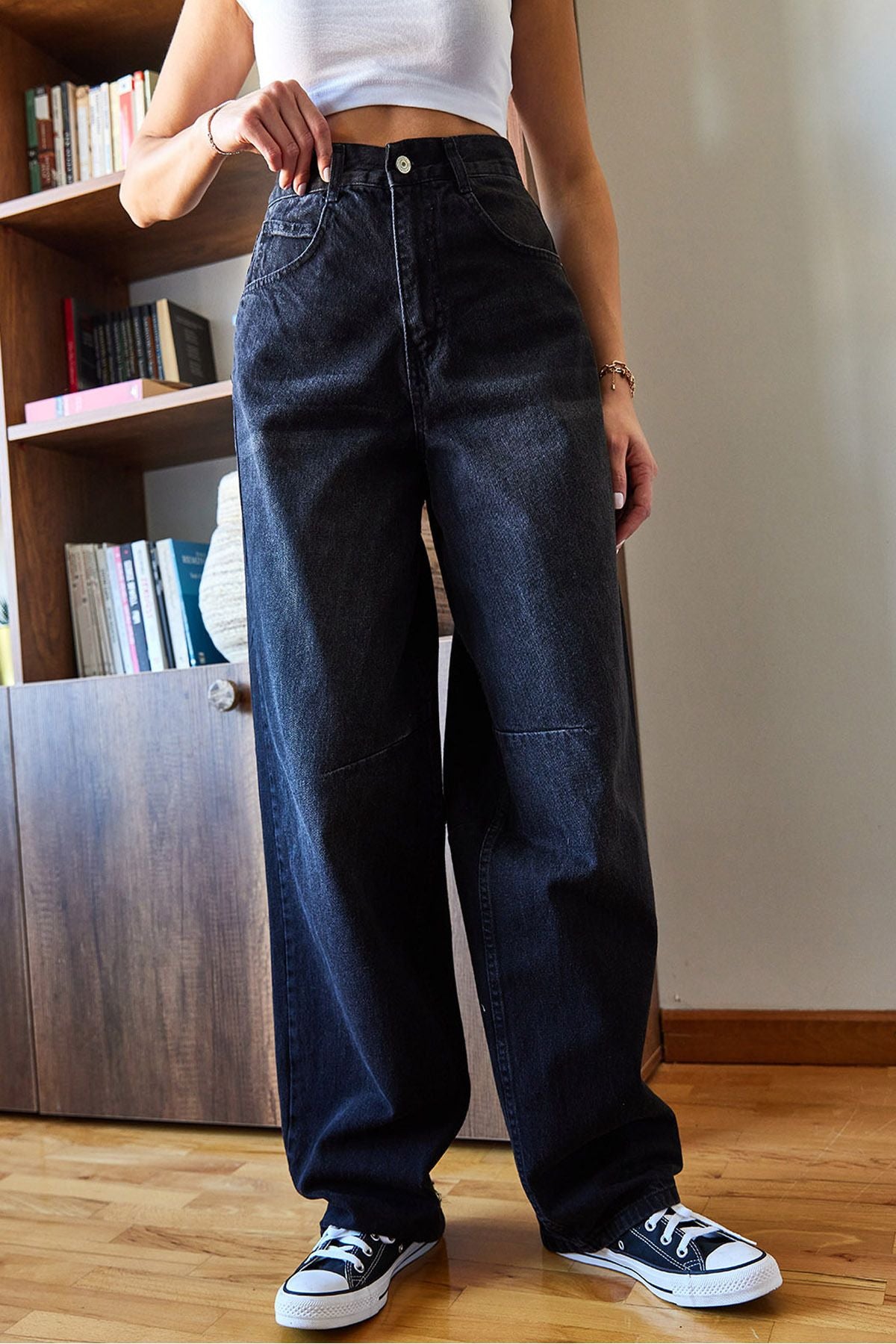 Woman plenty of trotters baggy denim pants 388 60351104