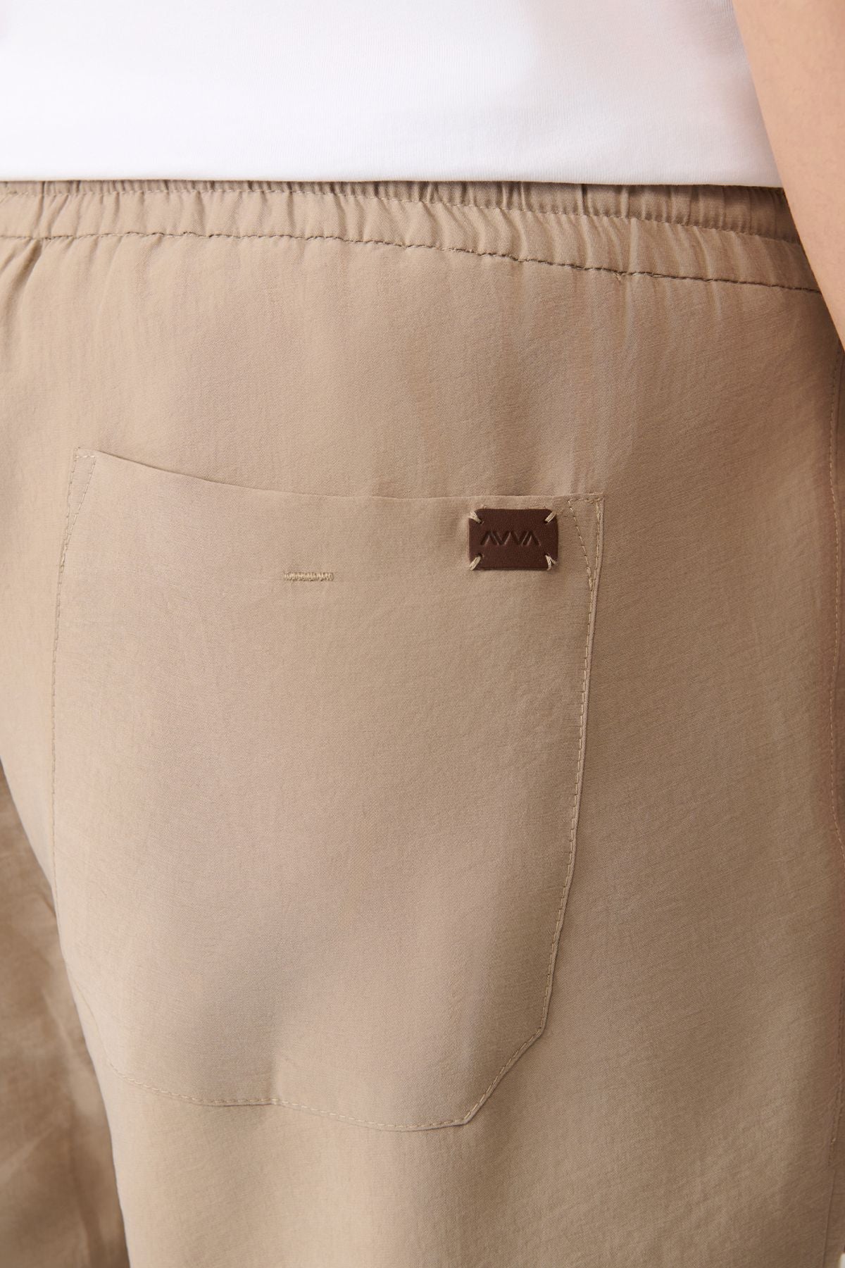 Men's Beige Waist Modal Casual Cutting Trojan Relaxed Fit Pants A41y3031