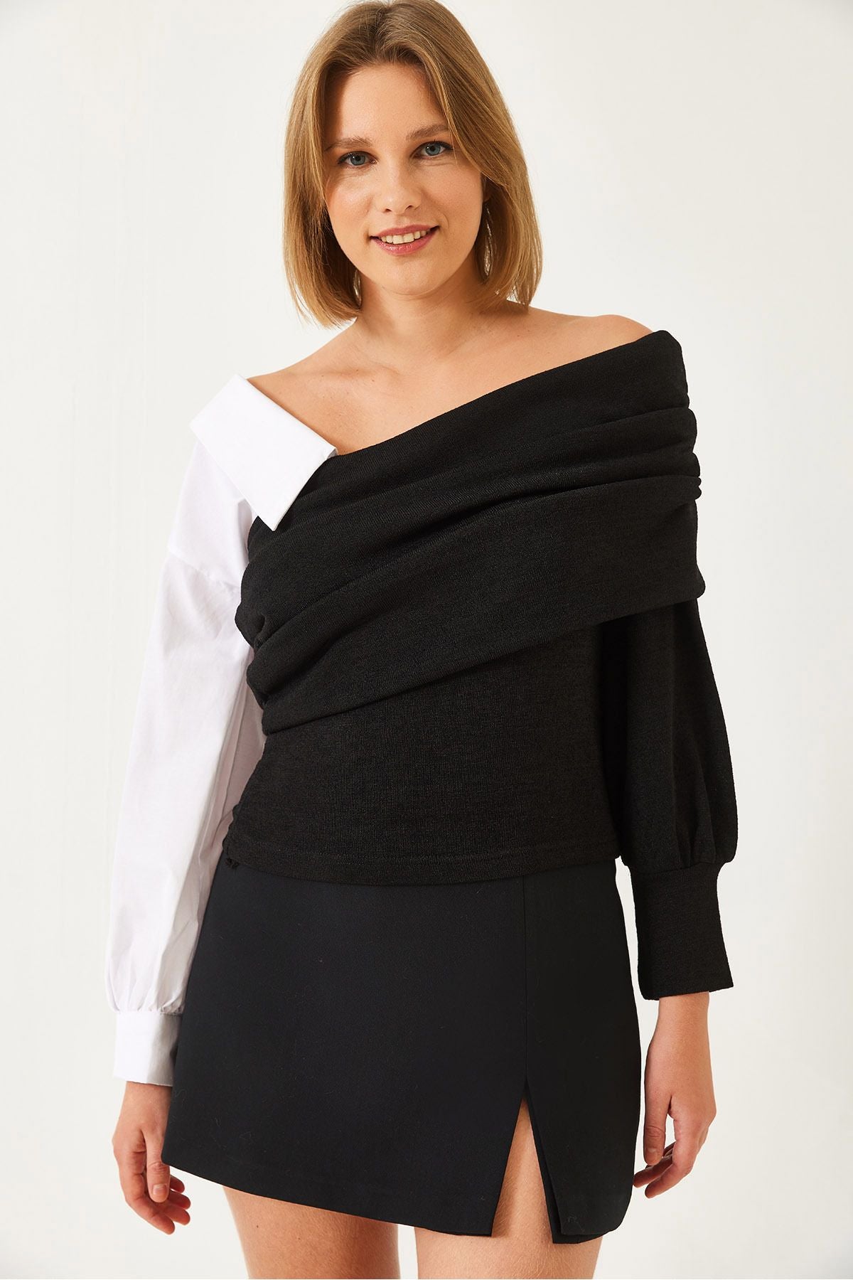 Women's Shirt Sleeve Design Knitwear Sweater 60261098