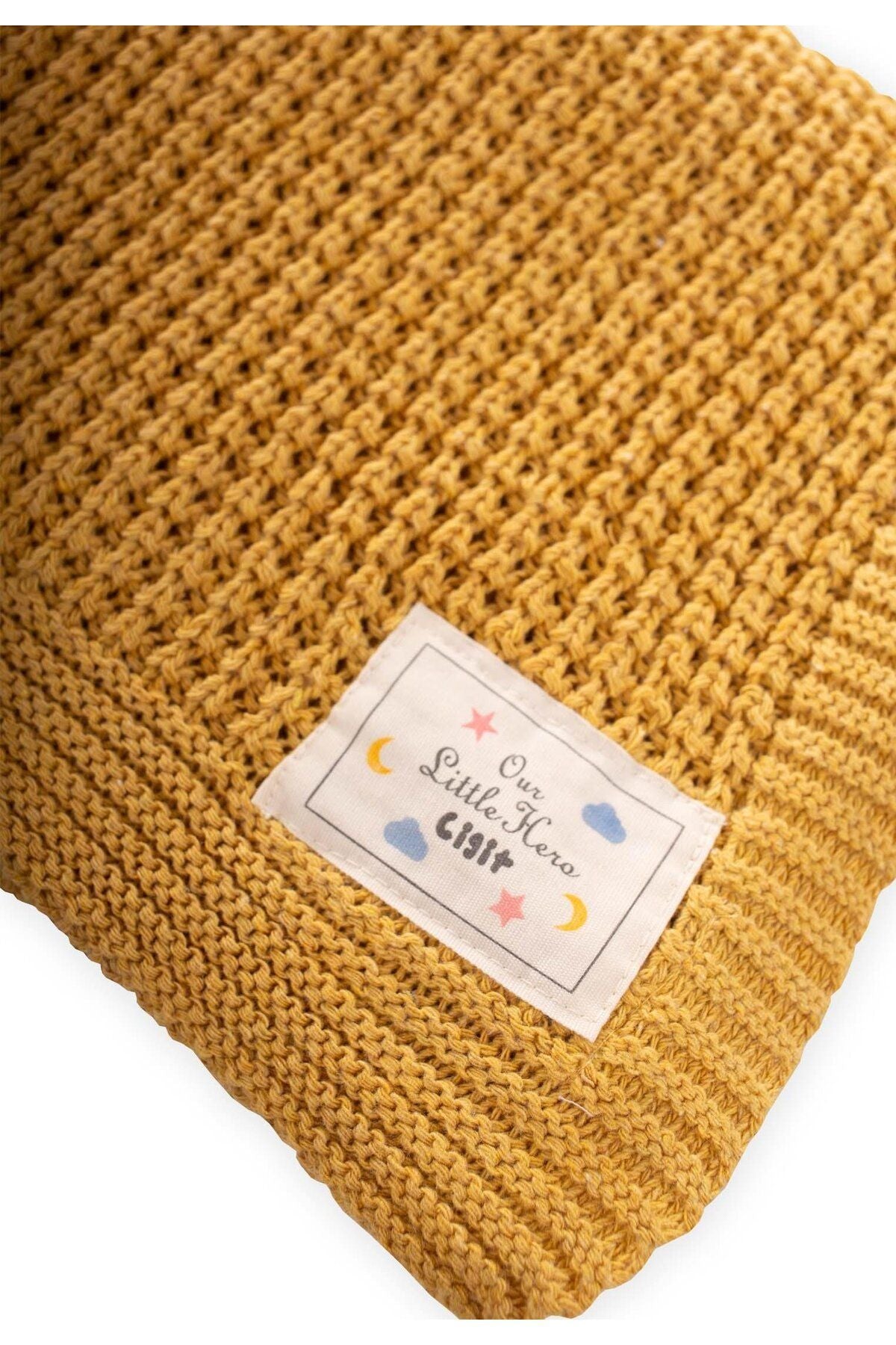 Thessaloniki knitwear blanket 80x100 (+/- 5 cm) mustard yellow