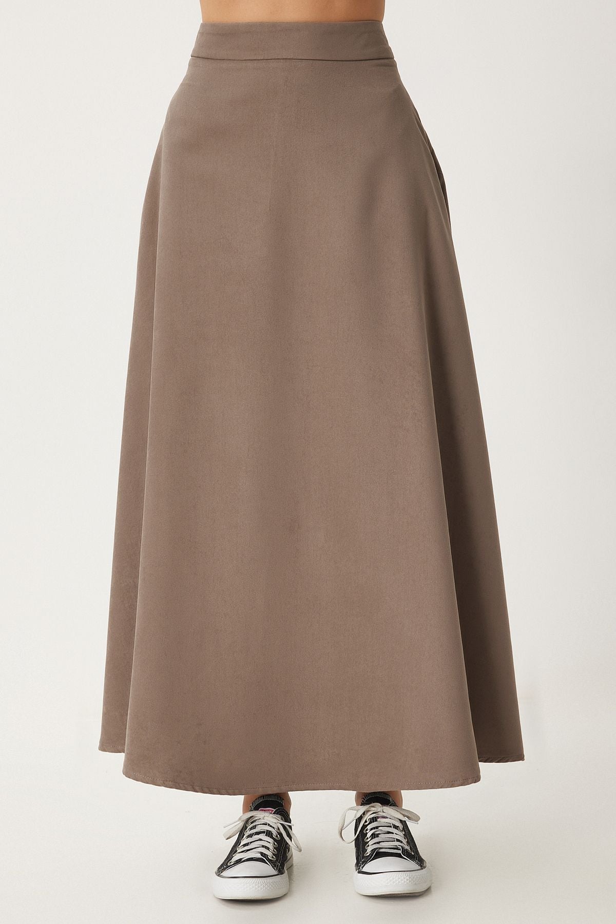 Female mink pocket jacquard suede cloch skirt RG00045
