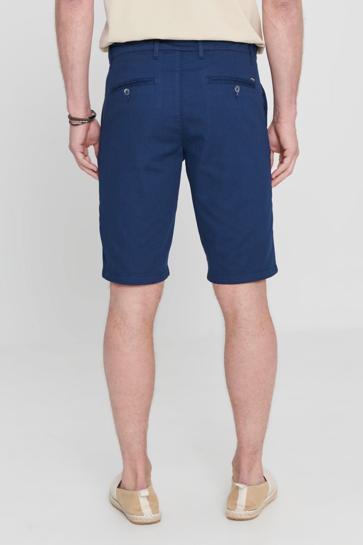 Men's navy blue slim fit narrow -cut cotton Amelor Arkada Side Pocket Shorts