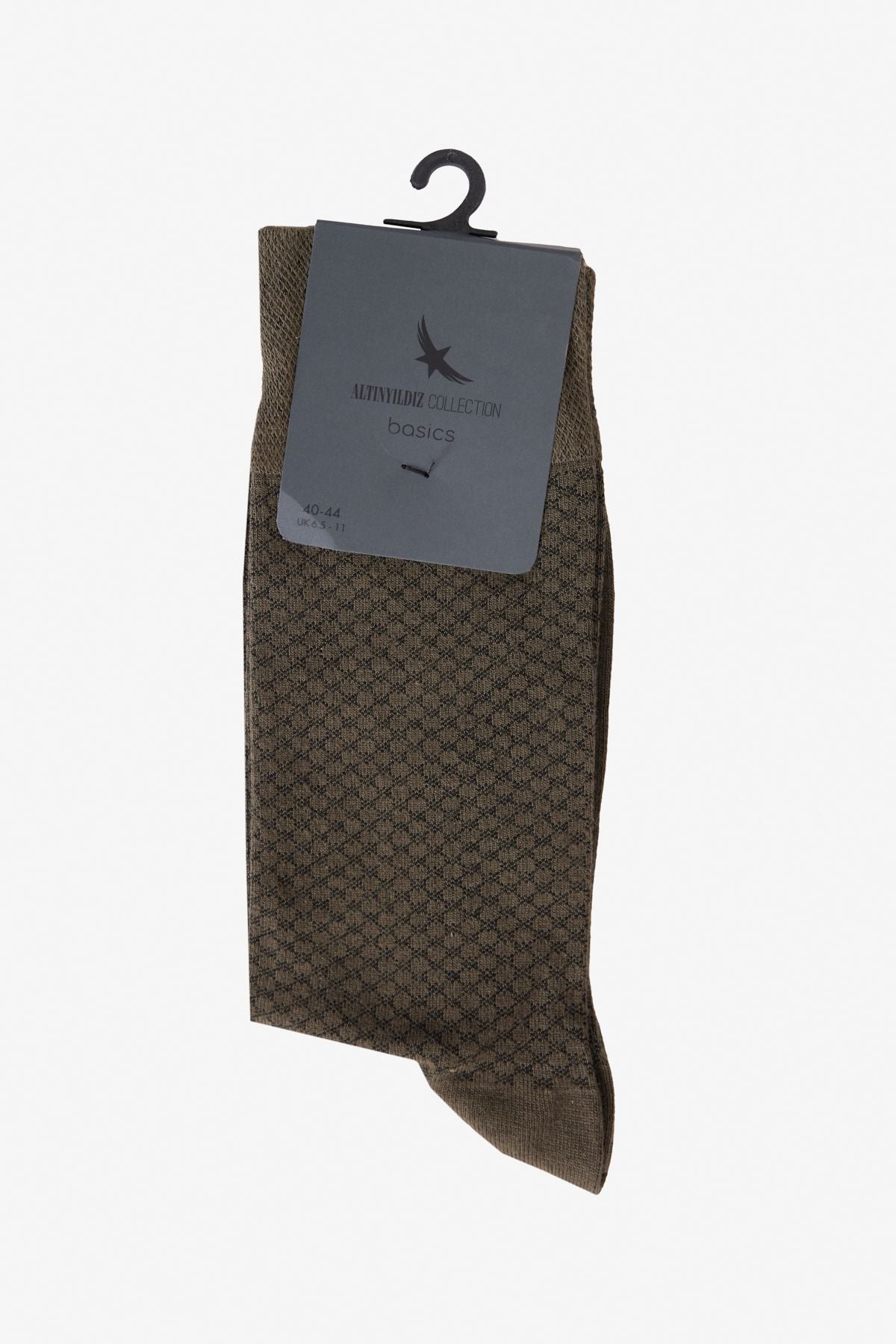 Men's green patterned single socks