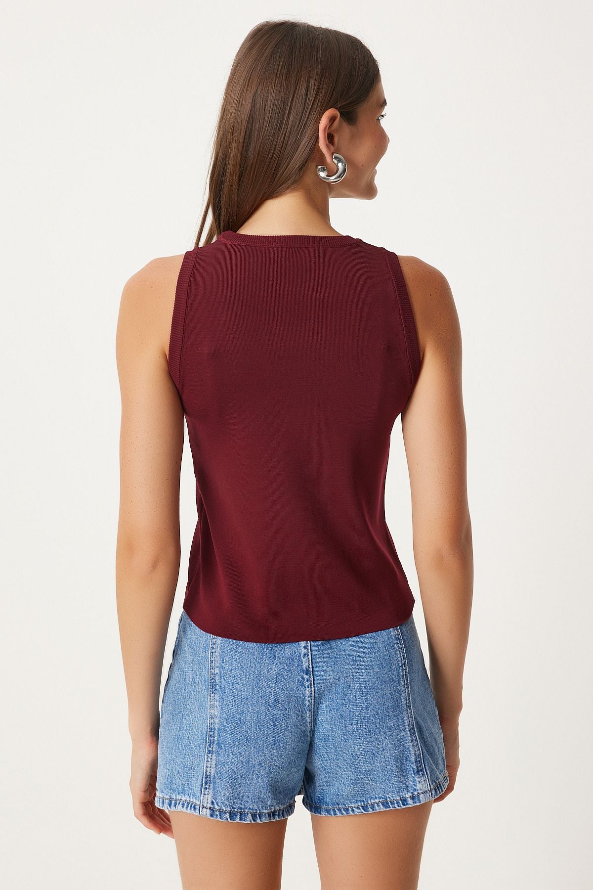 Female Bordeaux Sleeveless knitwear blouse FN03277