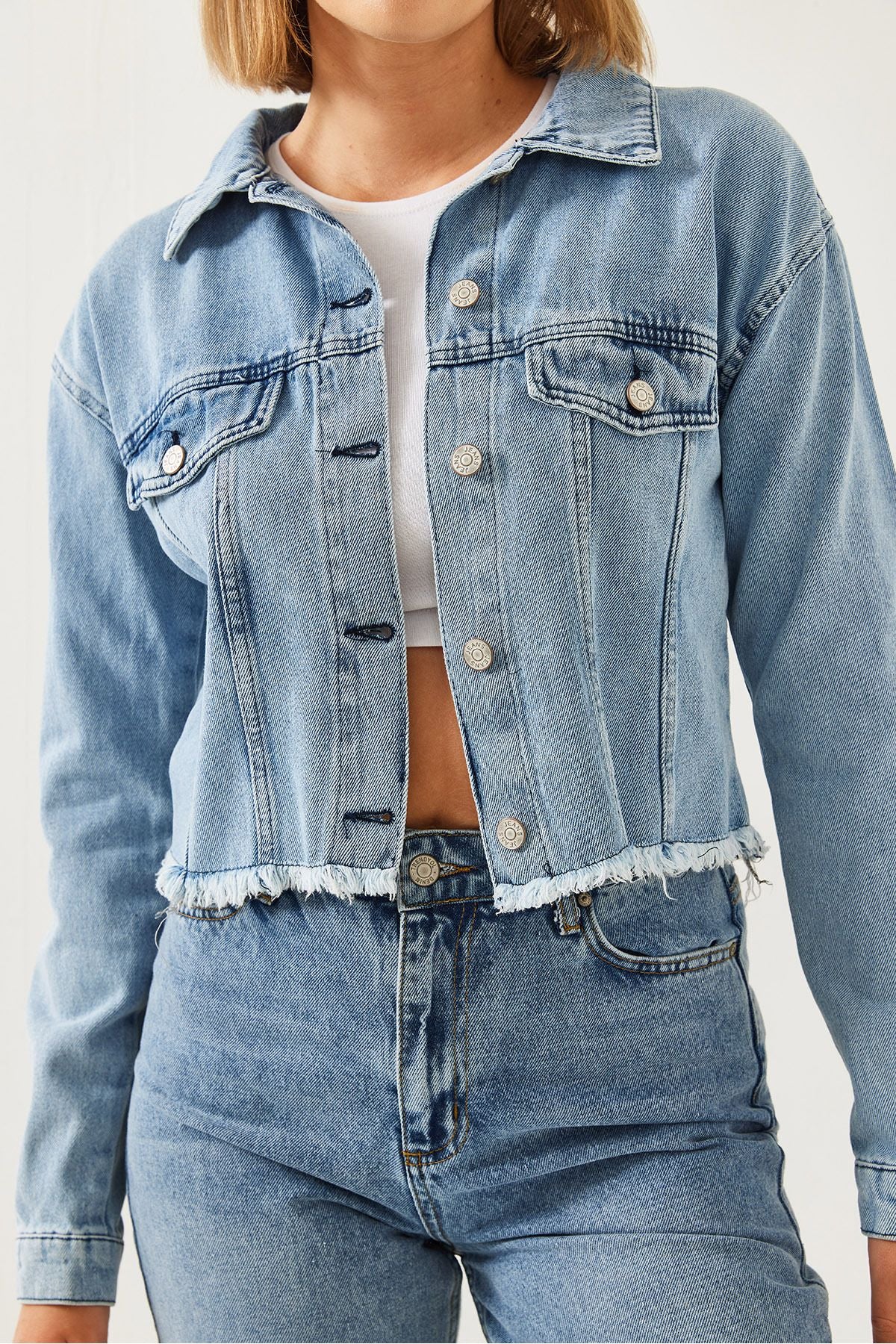 Women's Skirt Tassel Detail Denim Jacket 2435 60351171