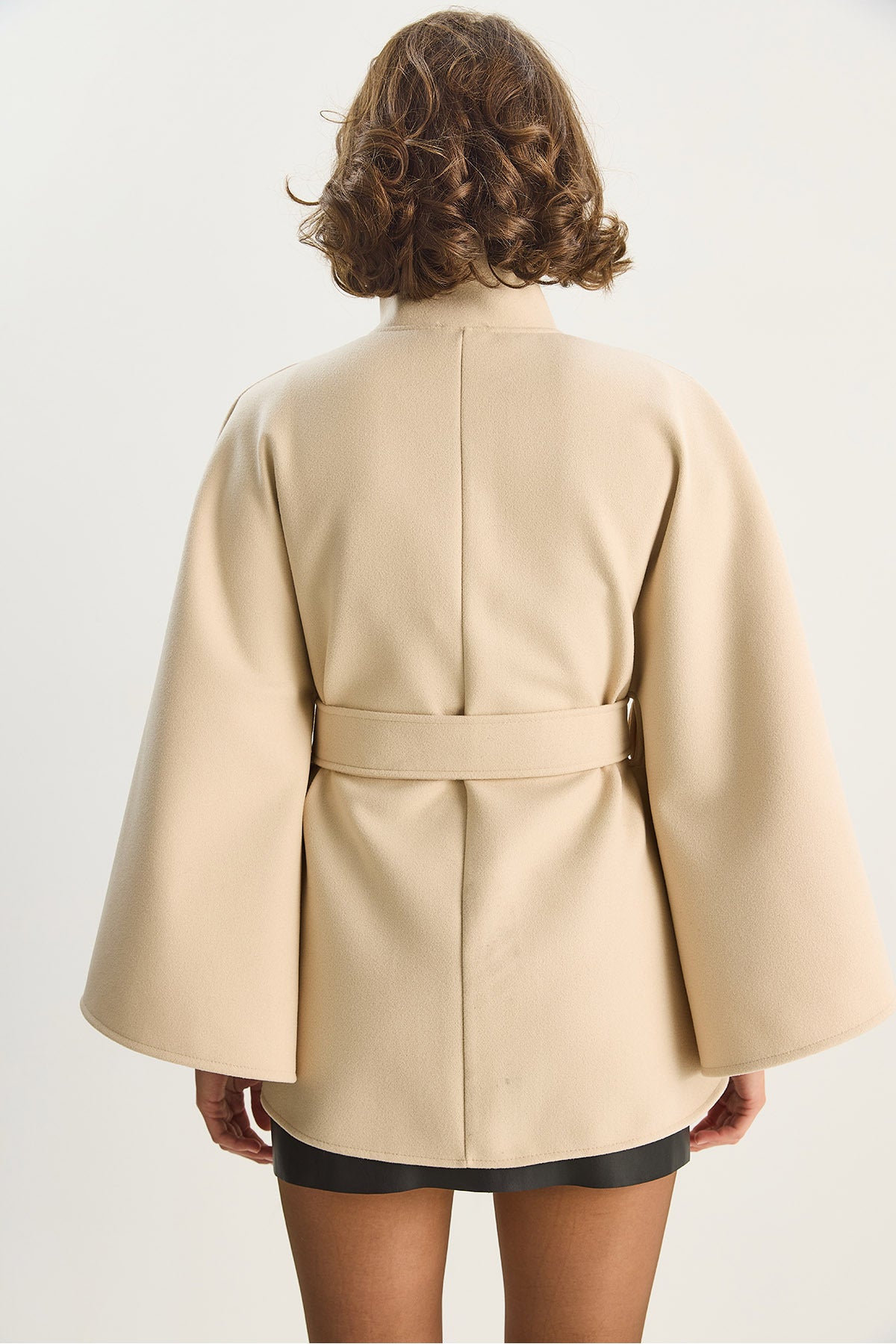 Women's Belted High Collar Poncho 0314 60283652