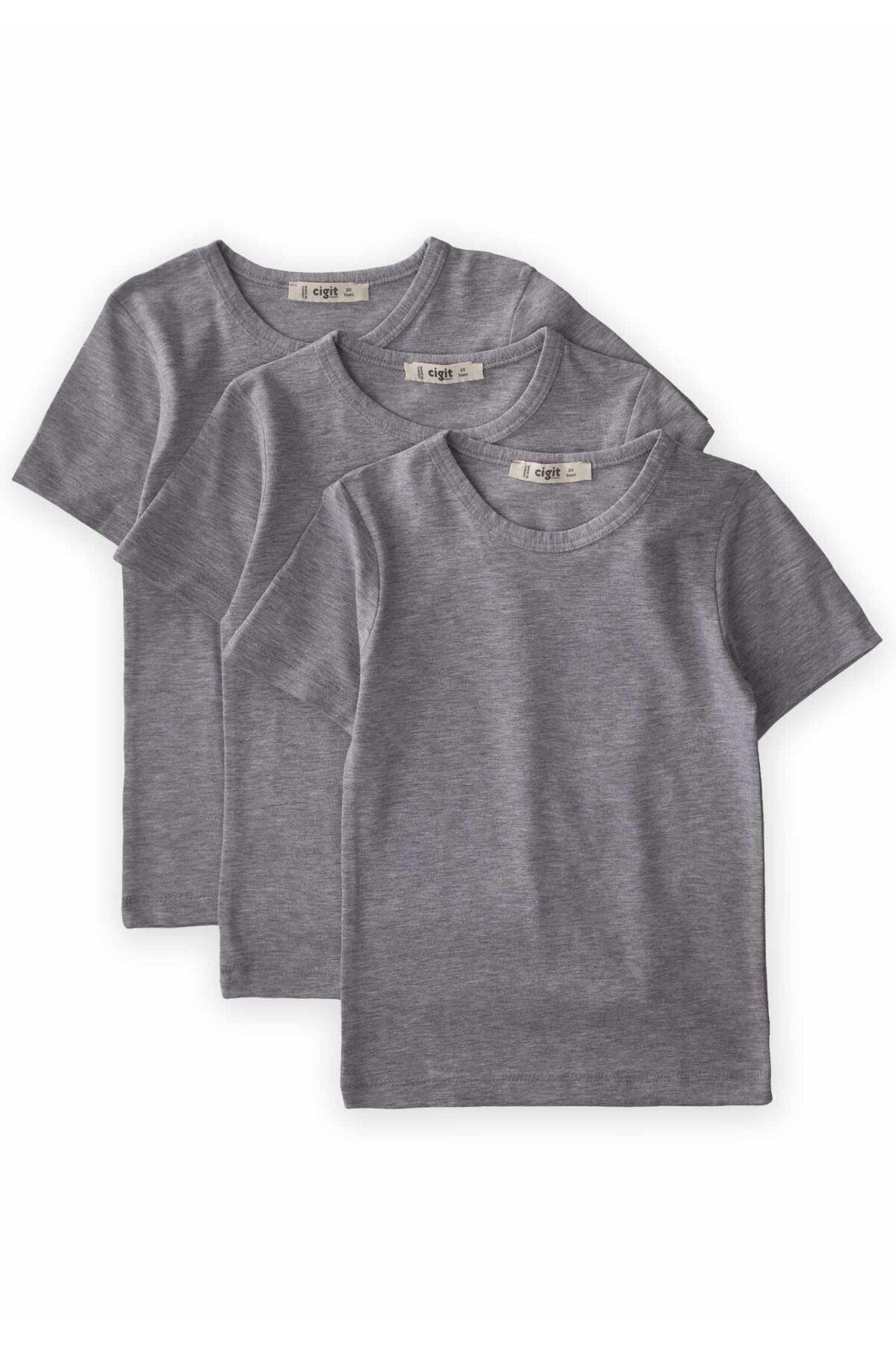 Short sleeve triple male athlete 2-9 years gray