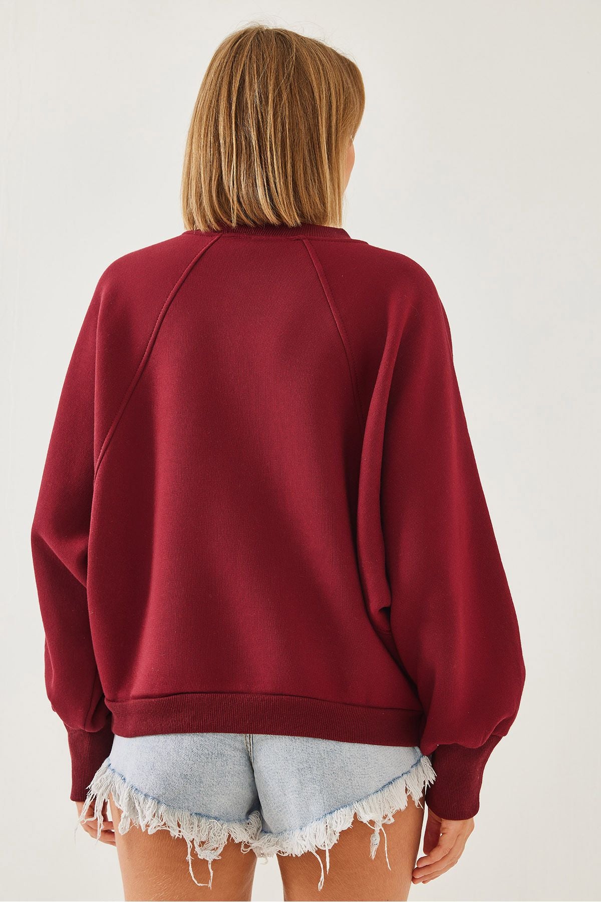 Female Bicycle Collar Heart Embroidery Three Yarn Sweatshirt 60251933