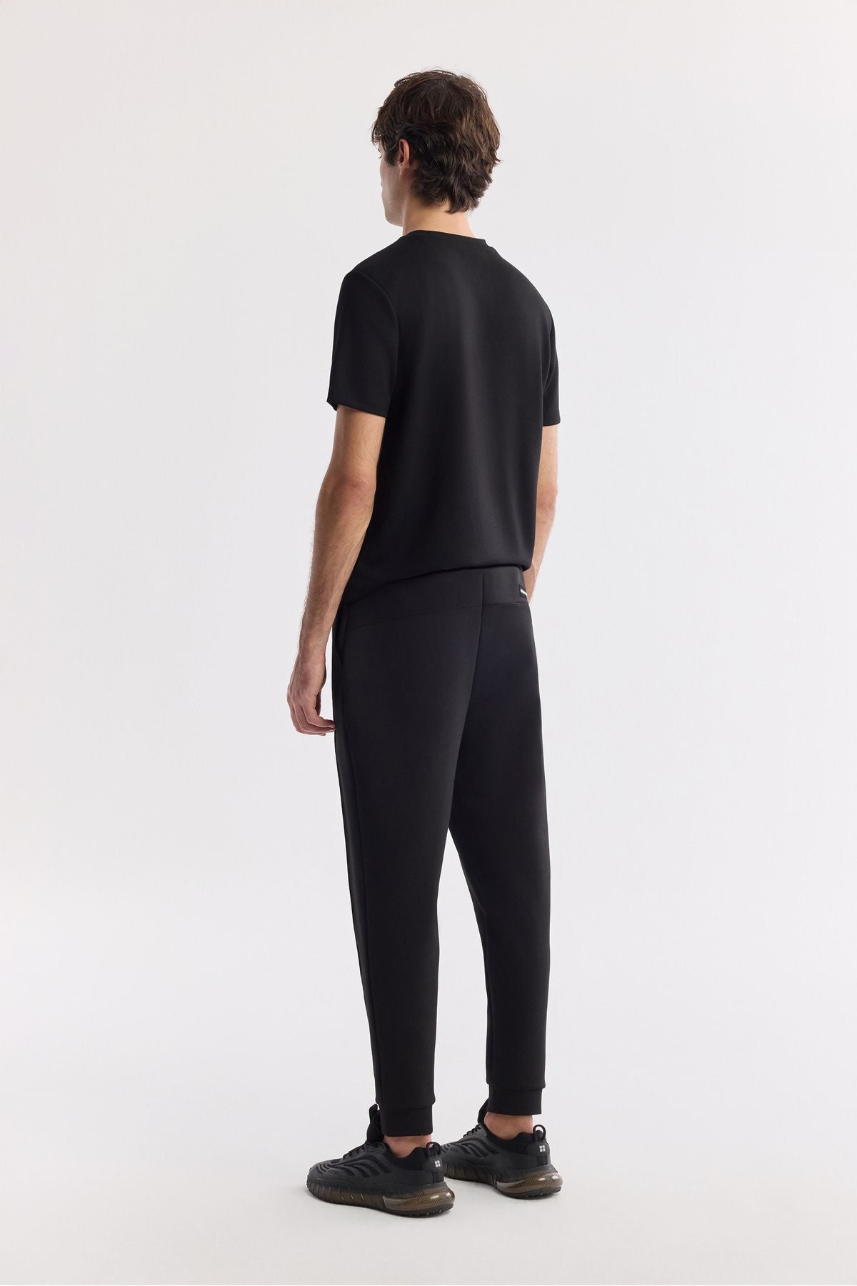 Men's Black Waist with Lacık with Laccik Side Pocket Ribbed Interlok Jogger A51y3400