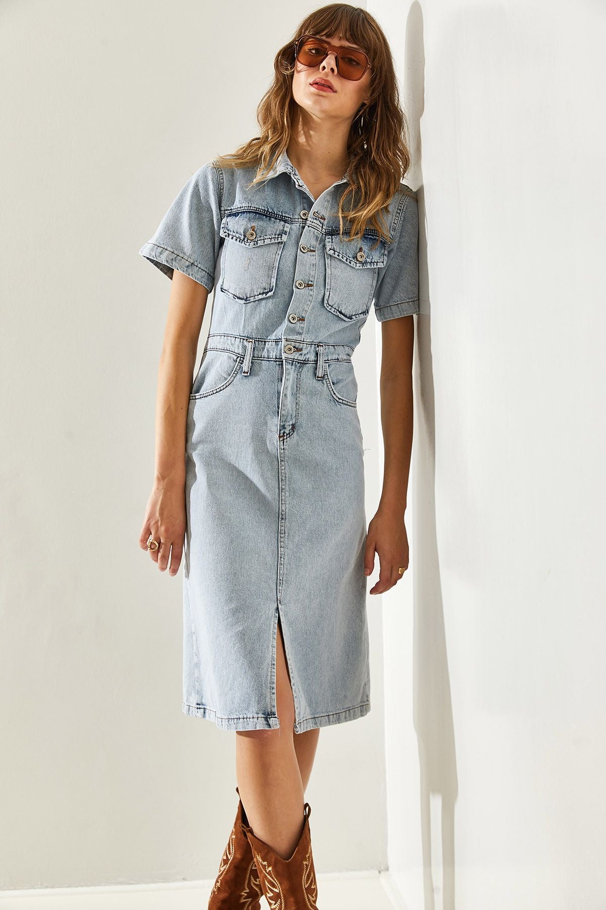 Women's collar sports denim dress 6037 60251337