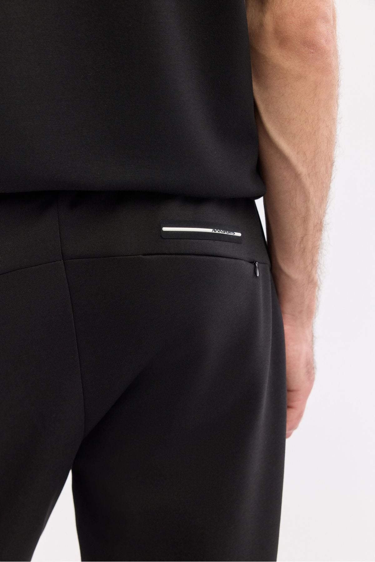 Men's Black Waist with Lacık with Laccik Side Pocket Ribbed Interlok Jogger A51y3400