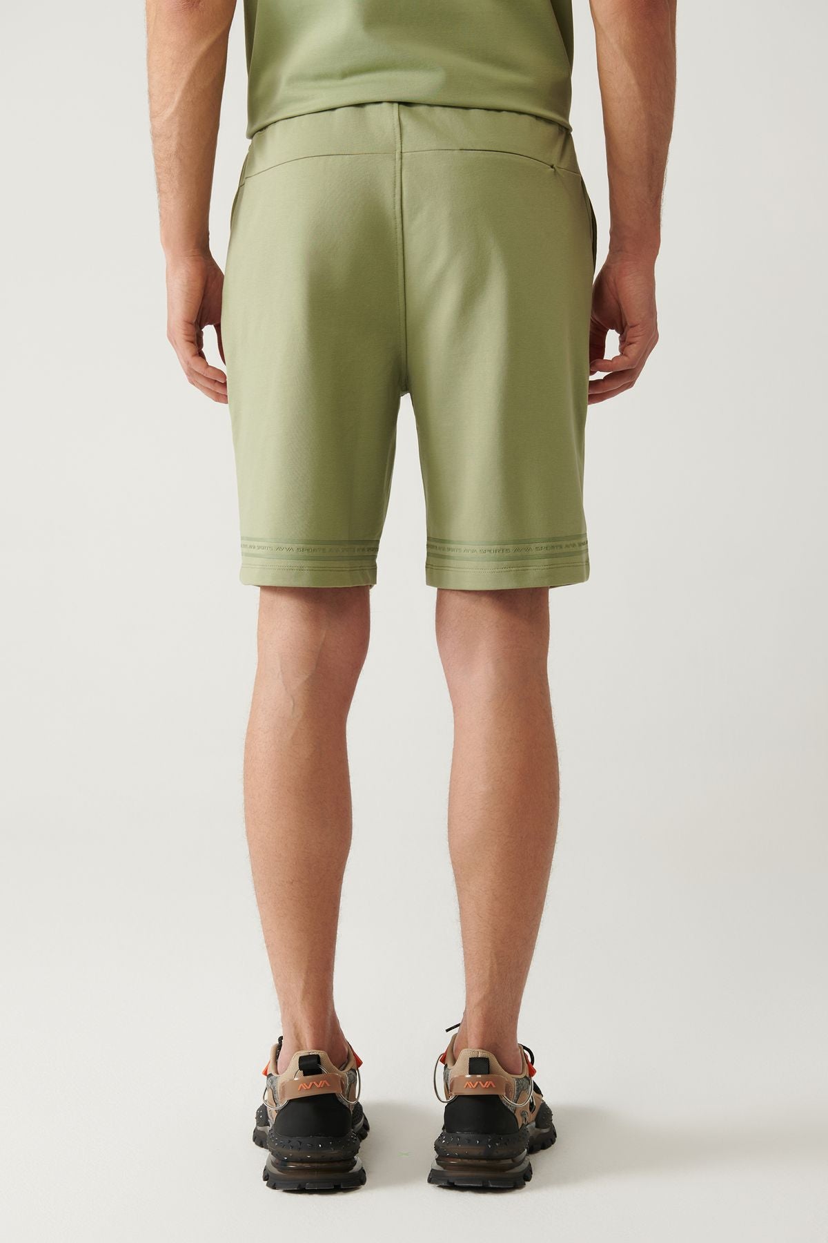 Men's Water Green Jersey Fabric 2 -Side Pocket Knitting Short A41y3622