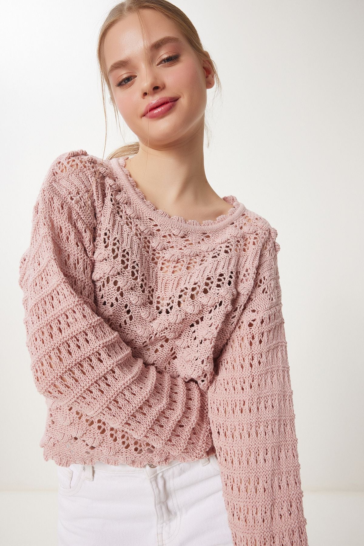 Woman Powder Katak Yaka Summer Offer Knitwear Kazakh MW00107