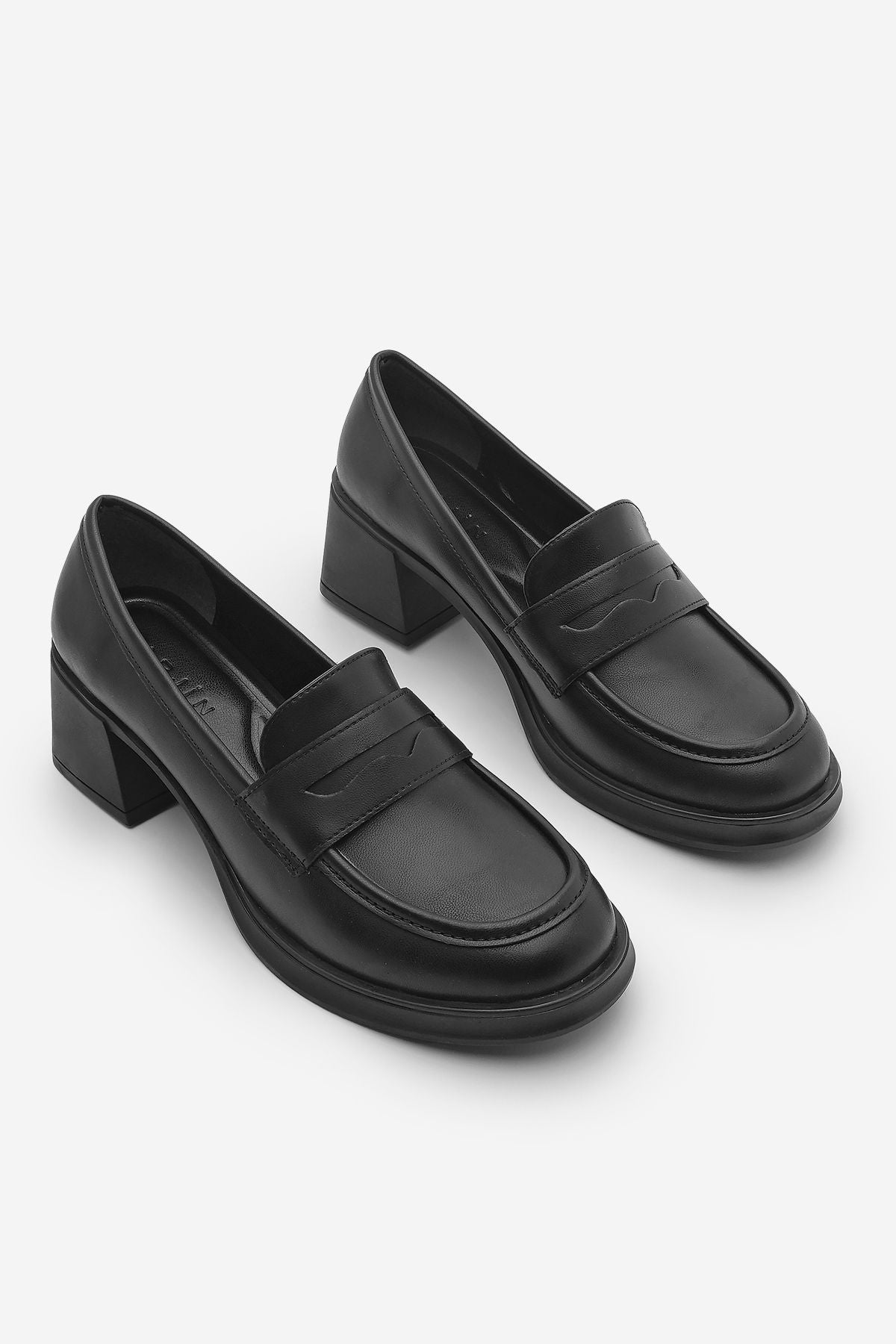 Woman Loafer Thick Heels Daily Shoes Seriz Black